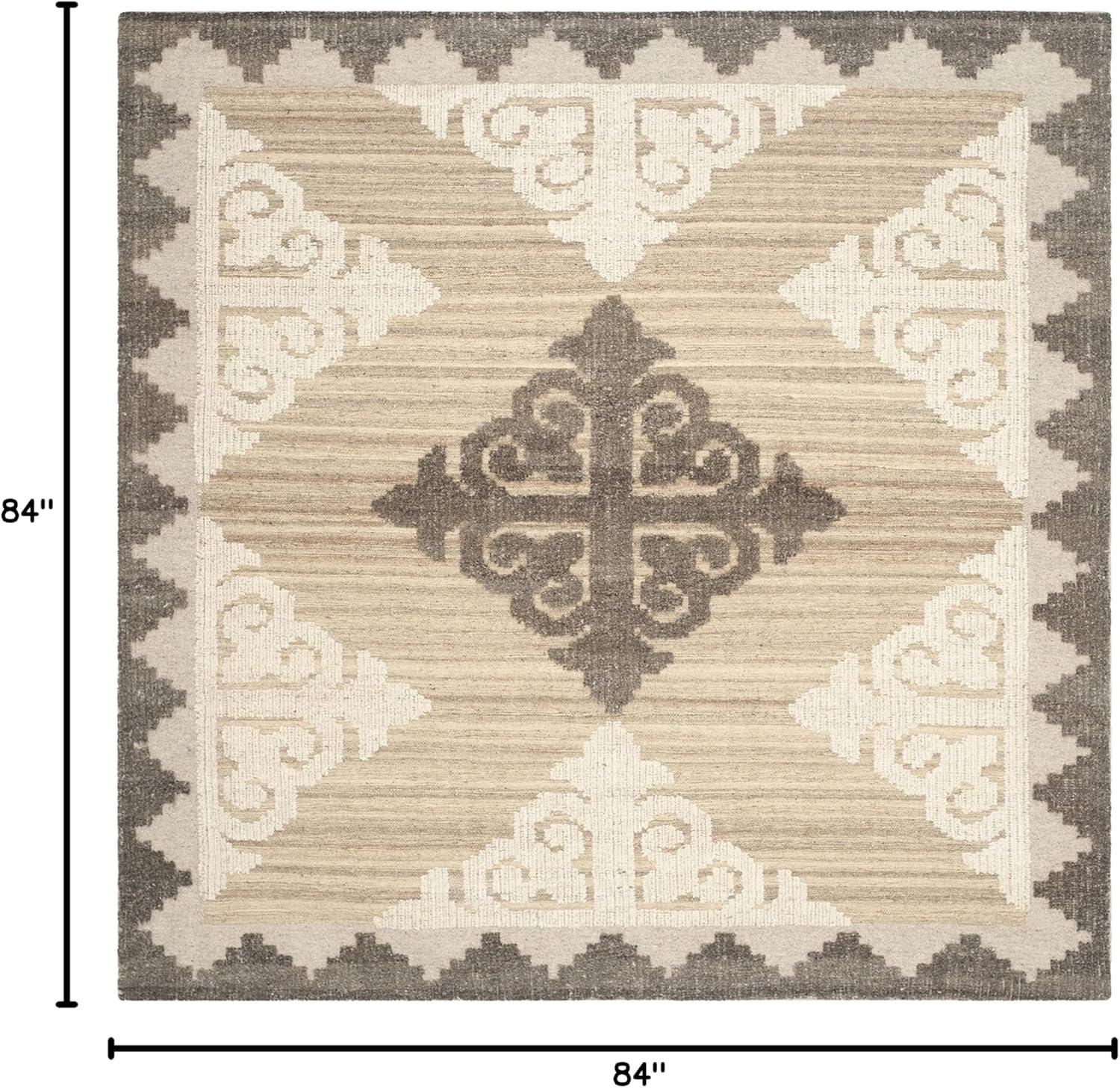 Union Rustic Alimatou Hand Knotted Wool/Cotton Southwestern Rug in Brown/Charcoal