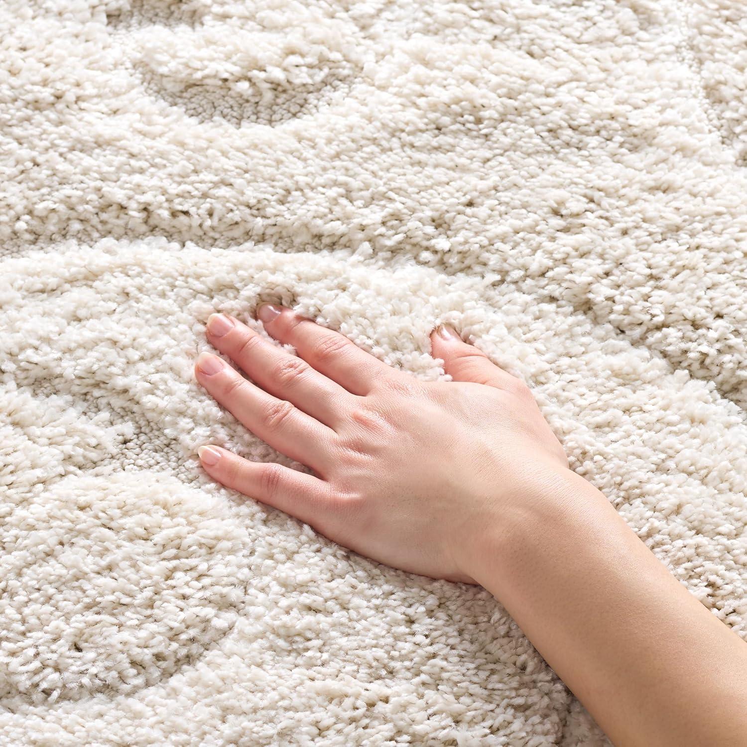 SAFAVIEH Florida Doug Floral Vines Shag Area Rug, Cream, 8'6" x 12'