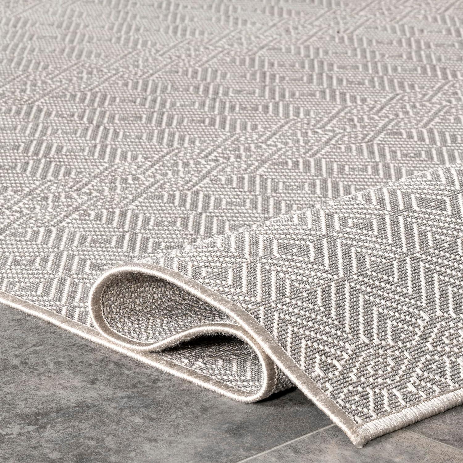 Nuloom Paloma Abstract Geometric Indoor and Outdoor Area Rug 8x10, Gray