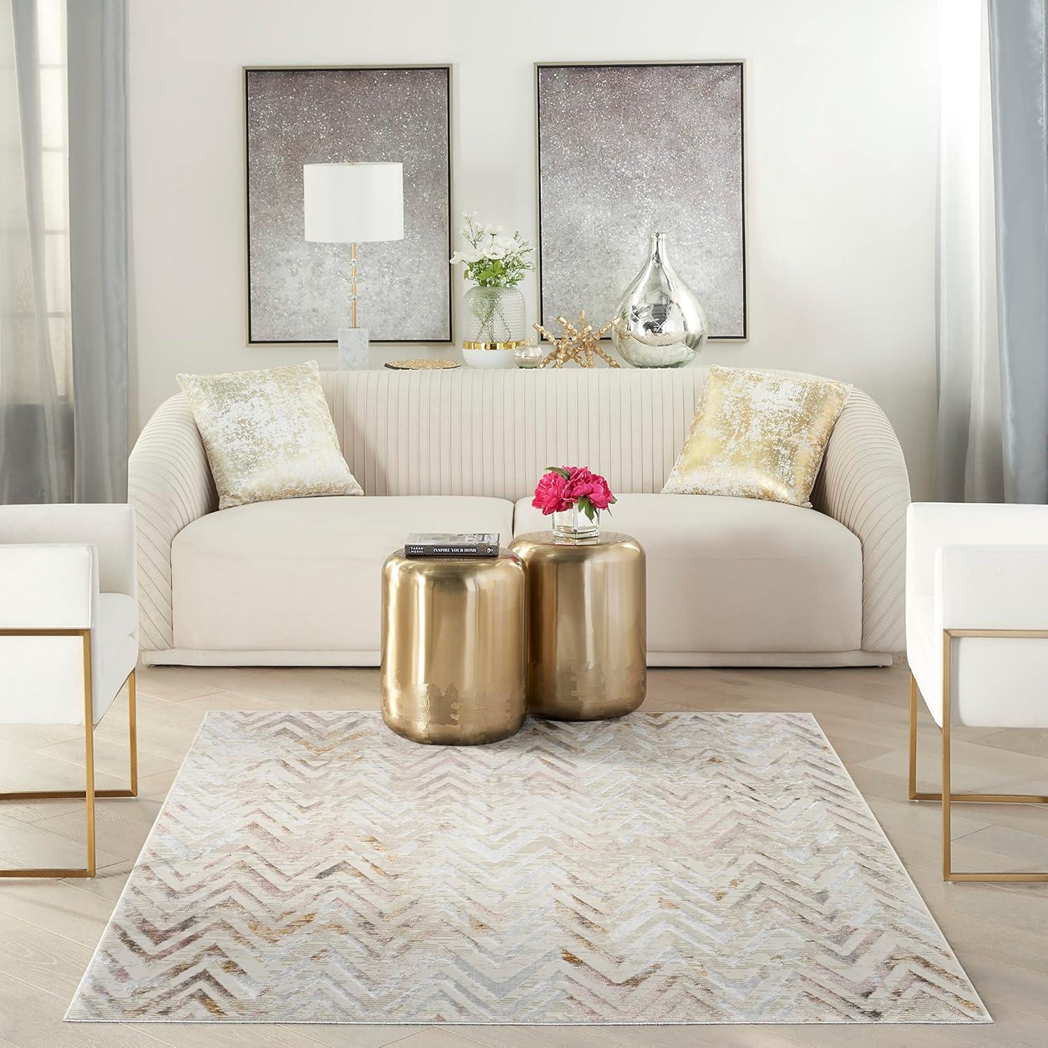 Nourison Glam Contemporary Chevron Indoor Rug