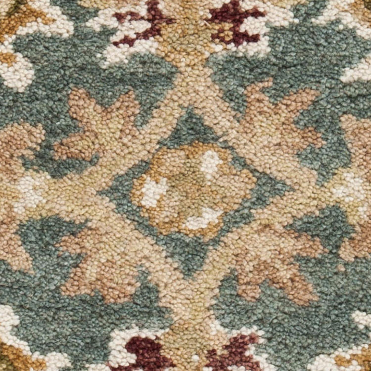 Anatolia AN549 Hand Tufted Indoor Area Rug - Teal Blue/Taupe - 8'x10' - Safavieh