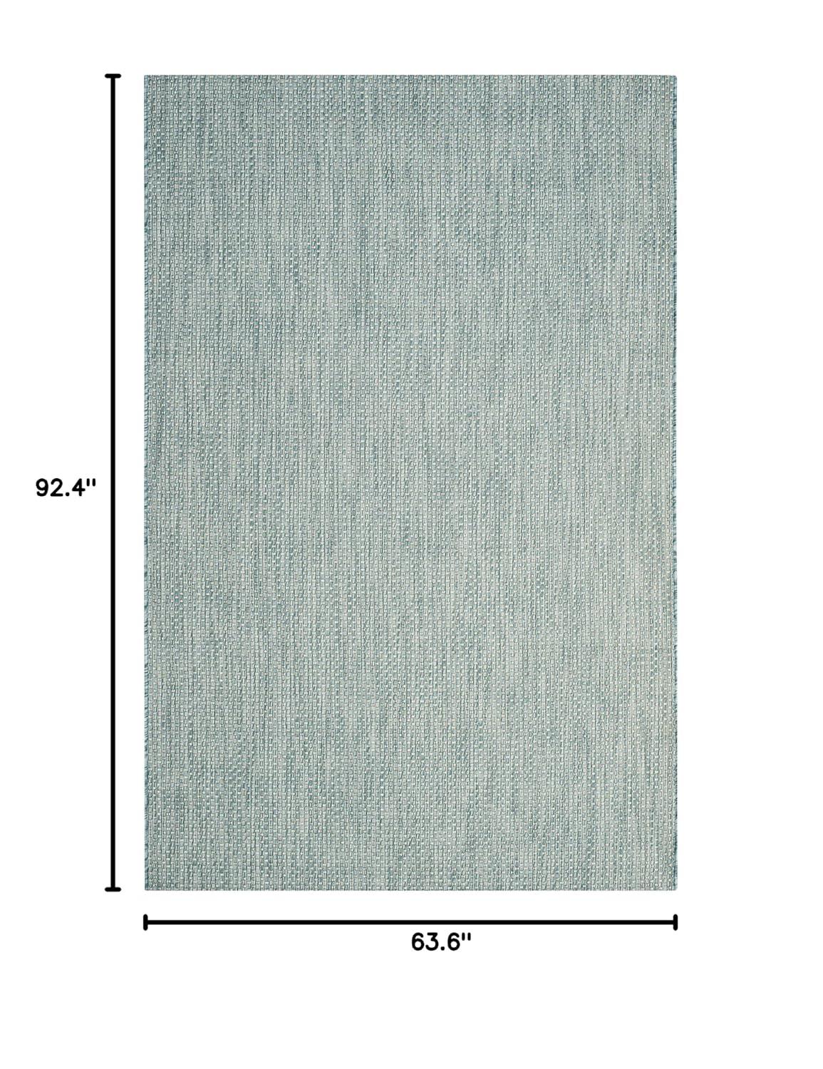 Courtyard CY8521 Power Loomed Indoor/Outdoor Area Rug - Aqua/Grey - 5'3"x7'7" - Safavieh.