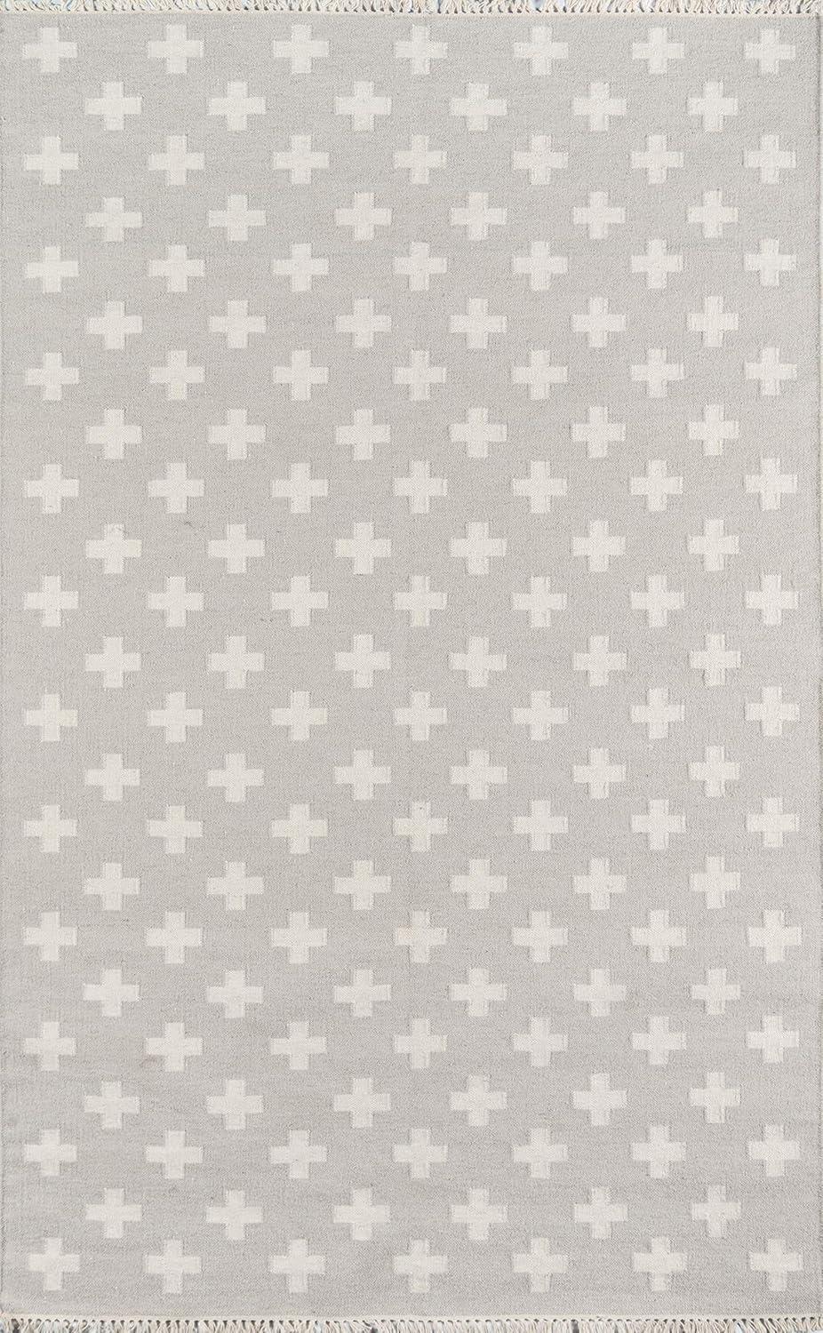 Topanga Modern Geometric Handwoven Wool Gray Area Rug