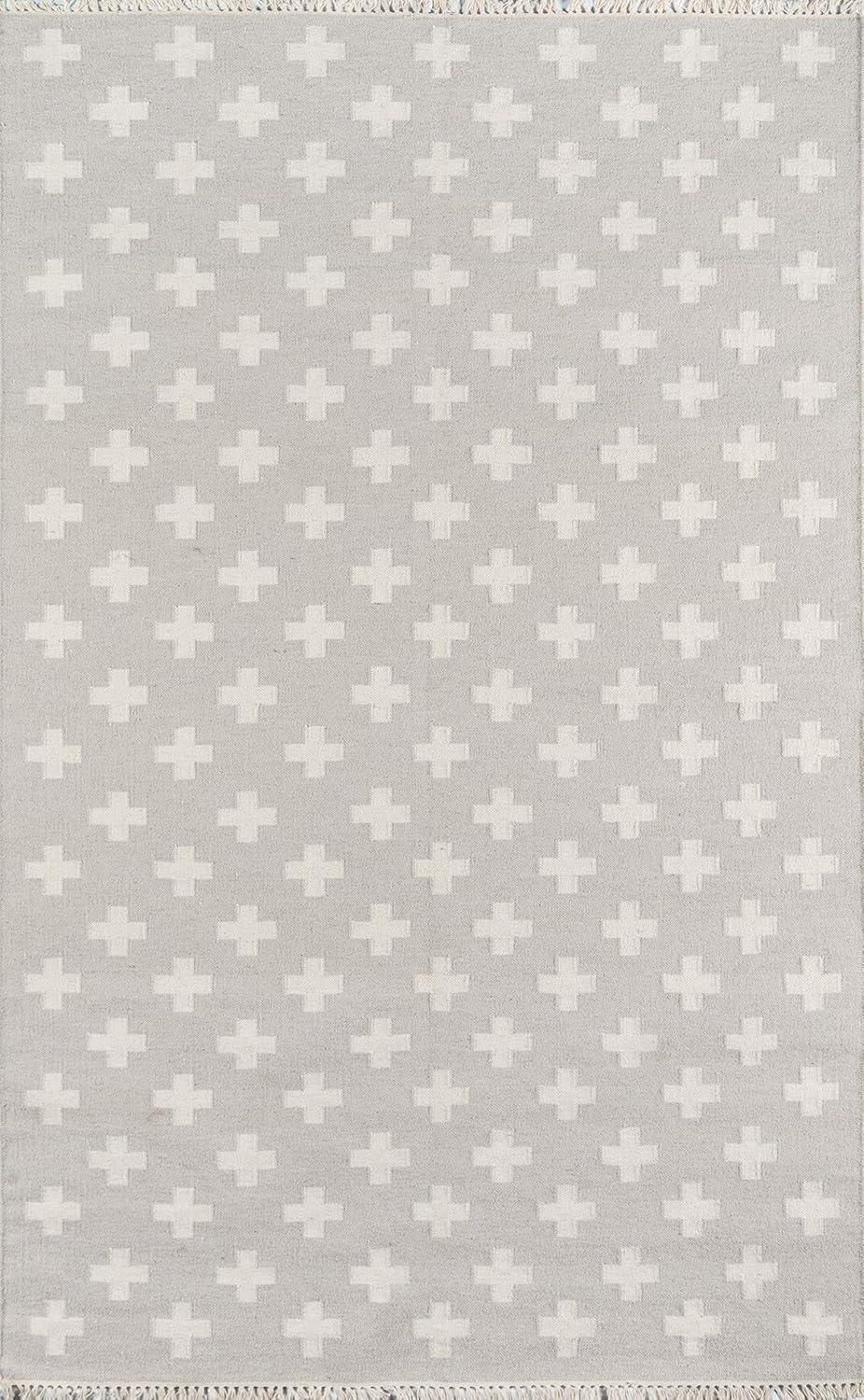 Novogratz Topanga Geometric Handwoven Wool Gray/White Area Rug & Reviews | AllModern