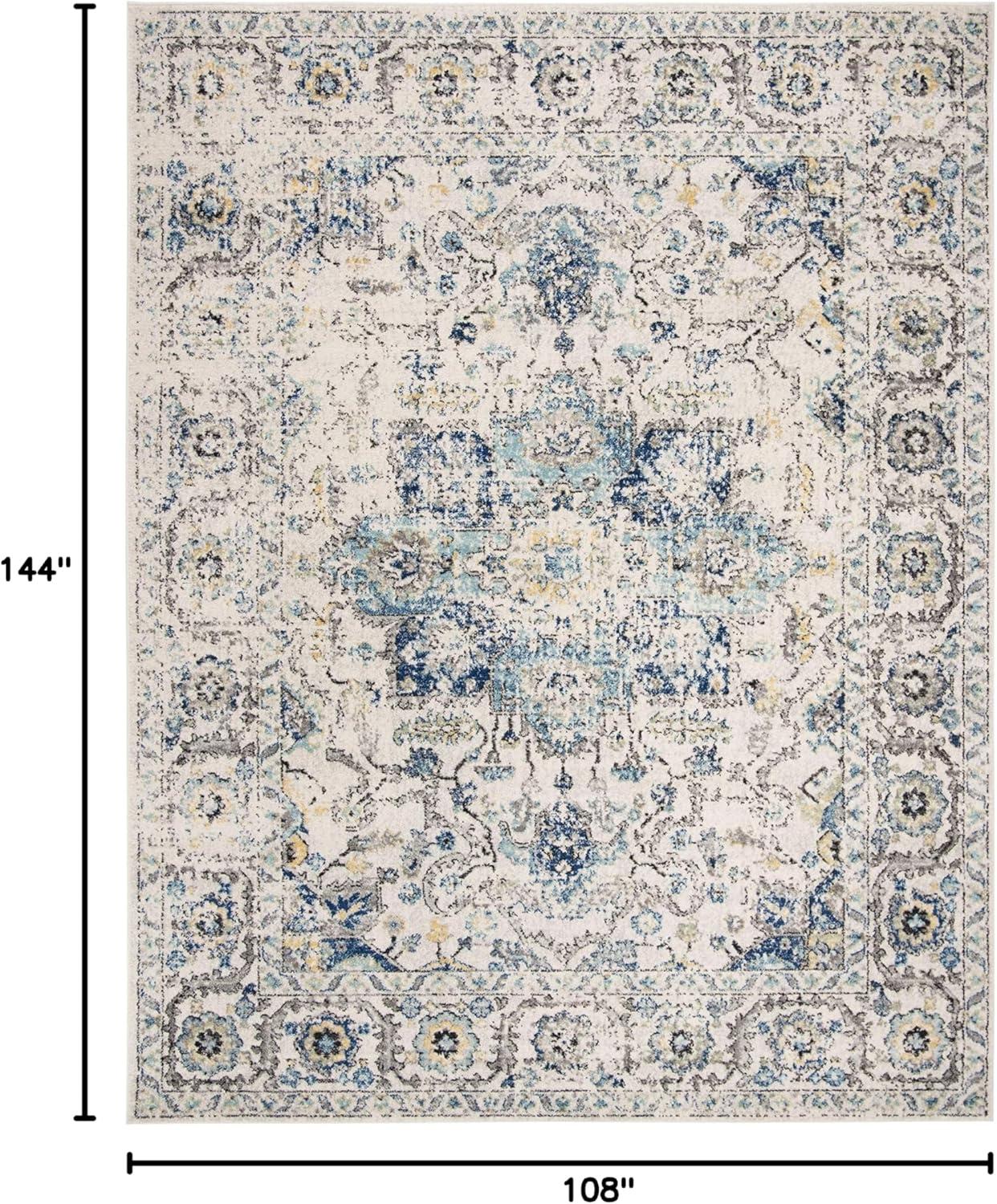 Madison MAD603 Power Loomed Indoor Area Rug - Turquoise/Ivory - 9'x12' - Safavieh