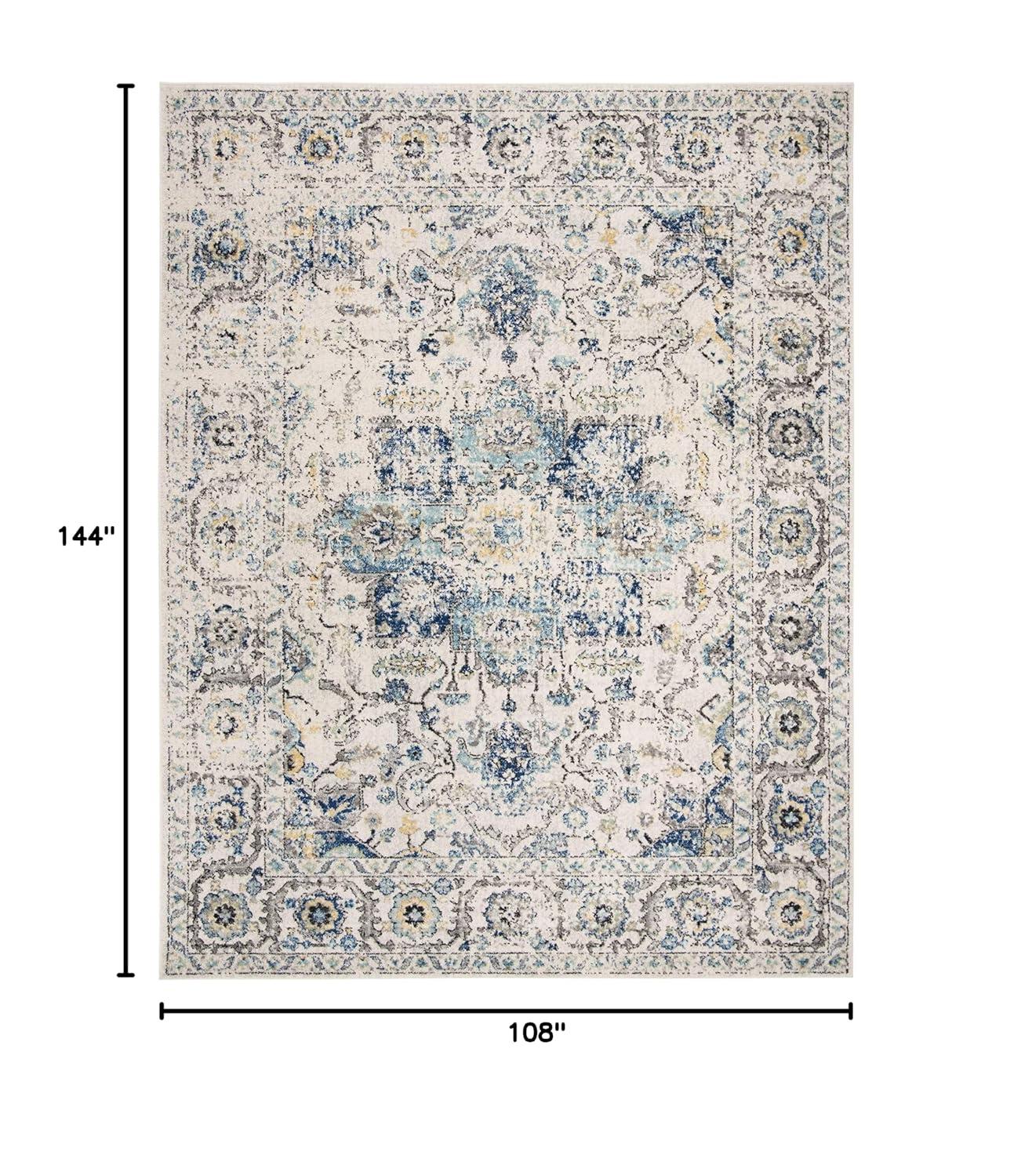 Madison MAD603 Power Loomed Indoor Area Rug - Turquoise/Ivory - 9'x12' - Safavieh