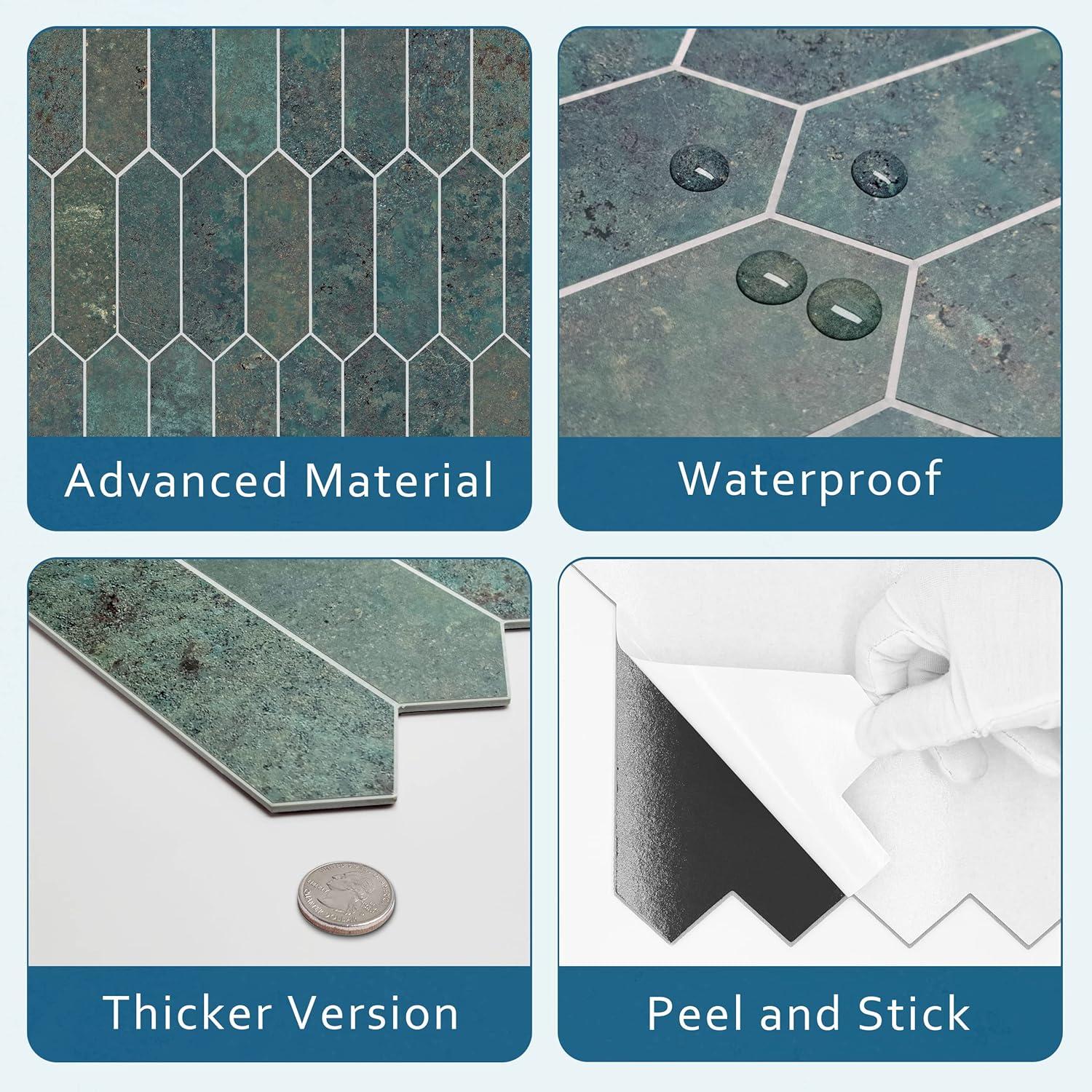 Sunwings 12" x 11.22" Stone Composite Peel & Stick Mosaic Tile