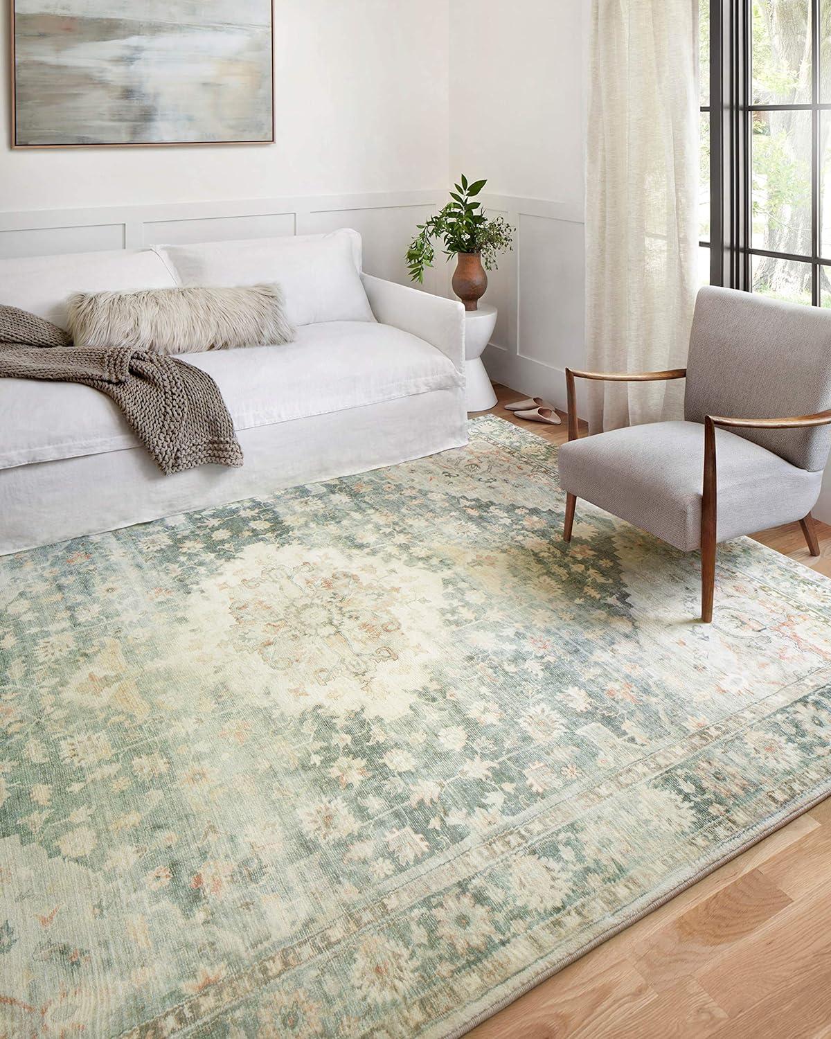 Loloi II Rosette Oriental Teal / Ivory Area Rug