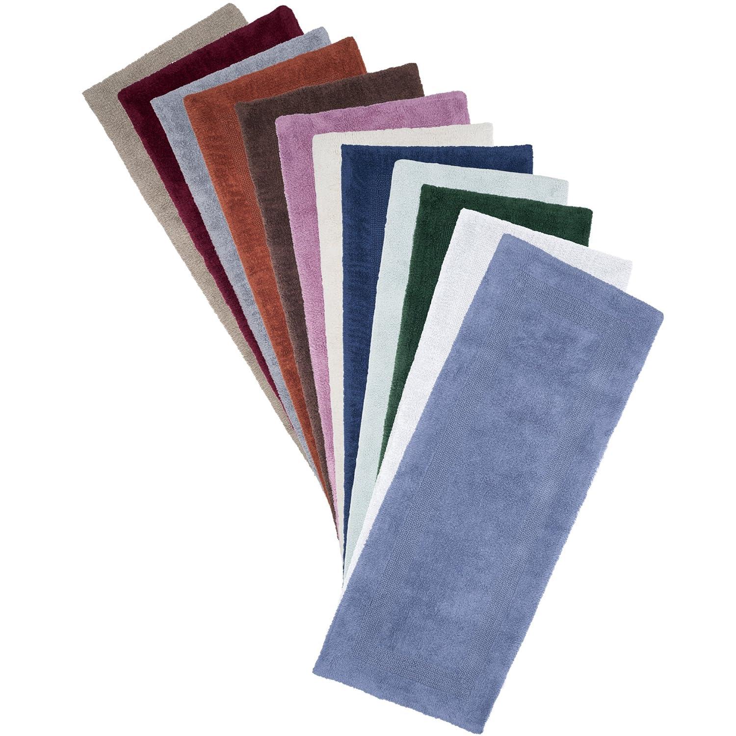 Green 2 ft. x 5 ft. Cotton Reversible Extra Long Bath Rug Runner