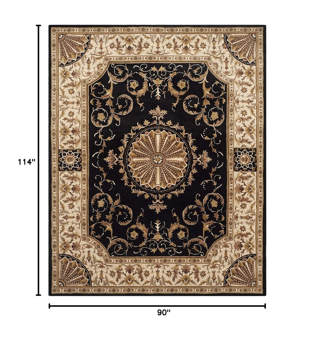 SAFAVIEH Empire Naira Oriental Wool Area Rug, Black/Ivory, 7'6" x 9'6"