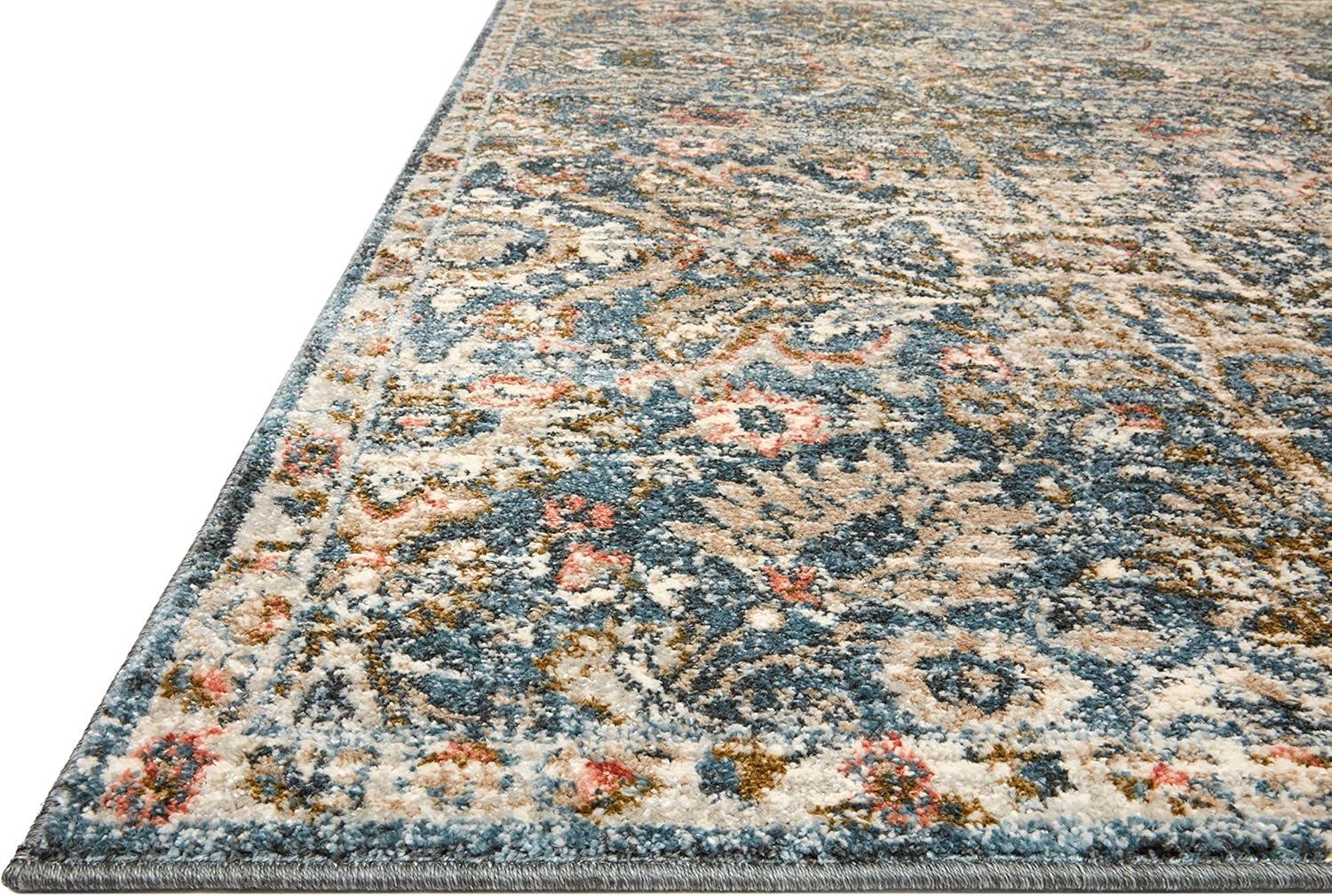 Loloi II Saban SAB-04 Oriental Blue / Sand Area Rug 5'-3" x 5'-3" Round