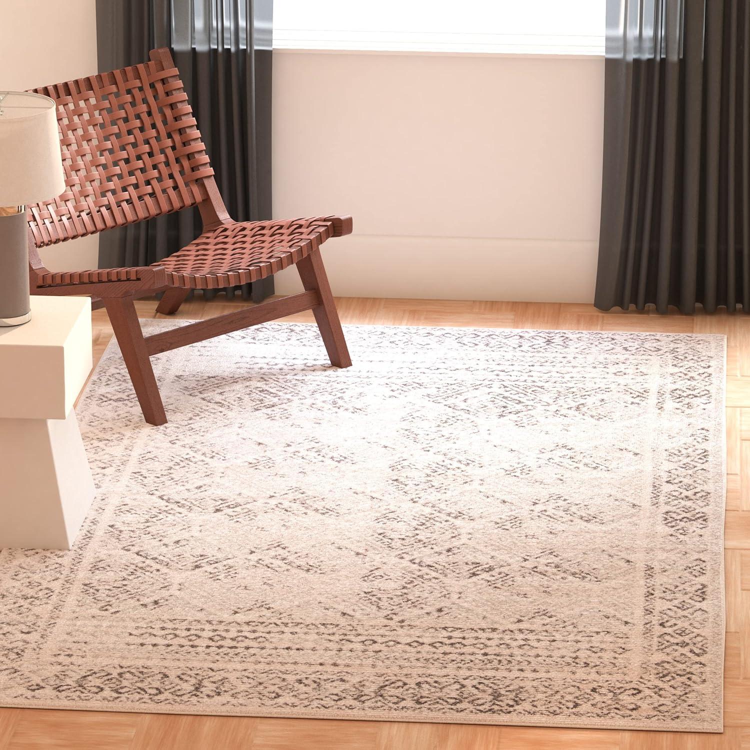 Tulum TUL264 Power Loomed Indoor Area Rug - Ivory/Grey - 6'x9' - Safavieh