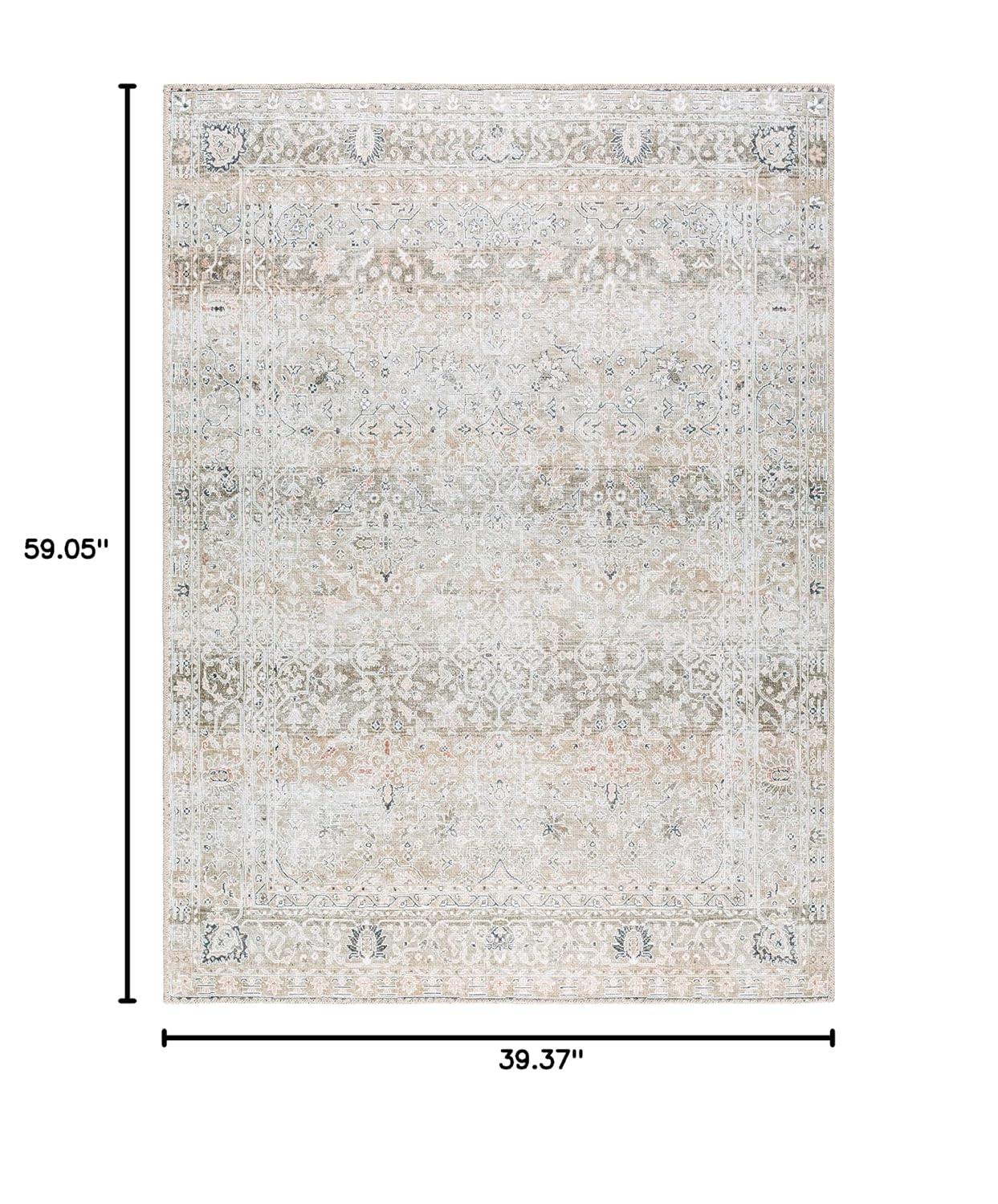 Our PNW Home x Livabliss Our PNW Home x Livabliss Machine Washable Oriental Boho Brown Area Rug