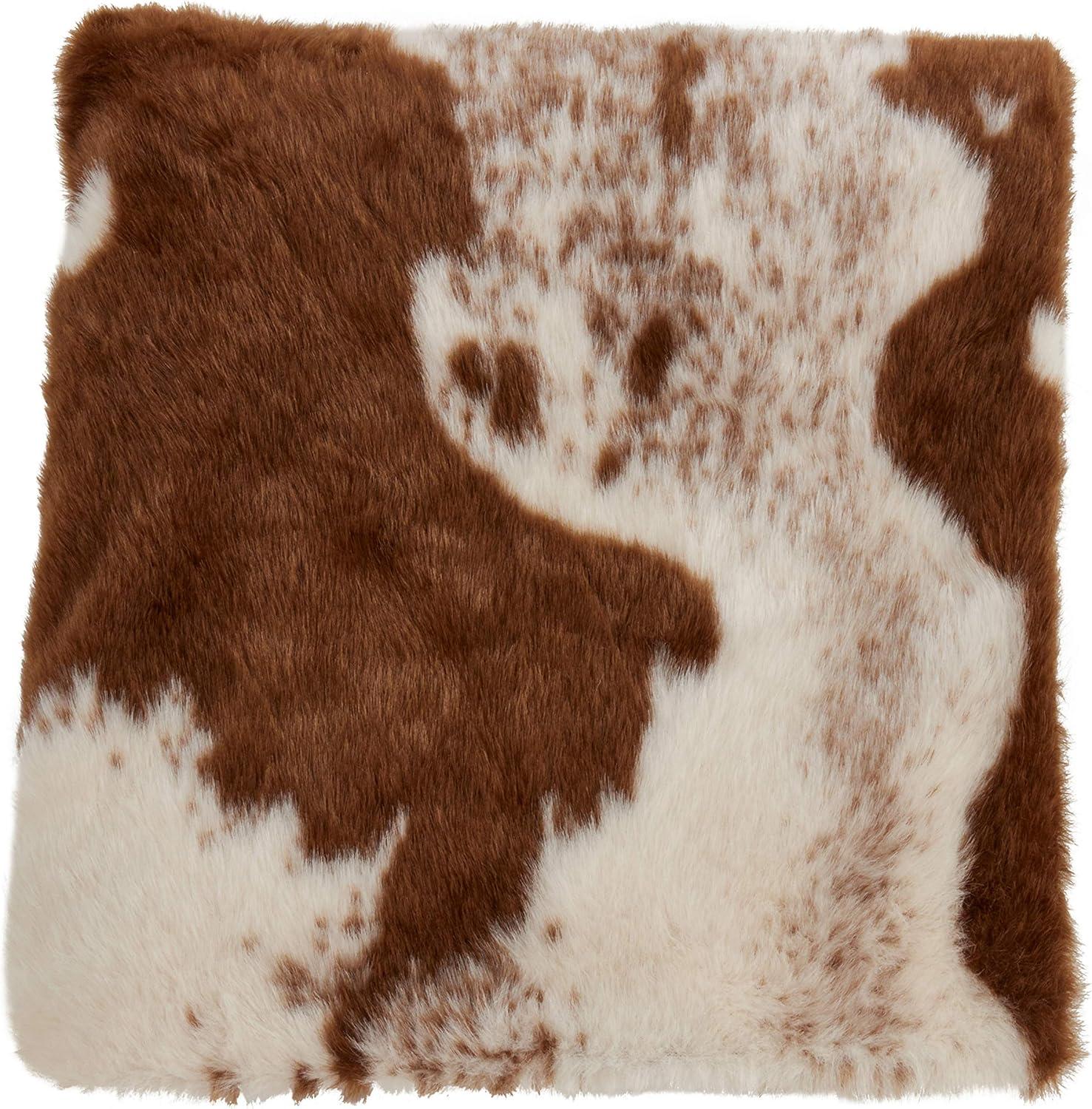 Saro Lifestyle Faux Fur Cow Hide Throw