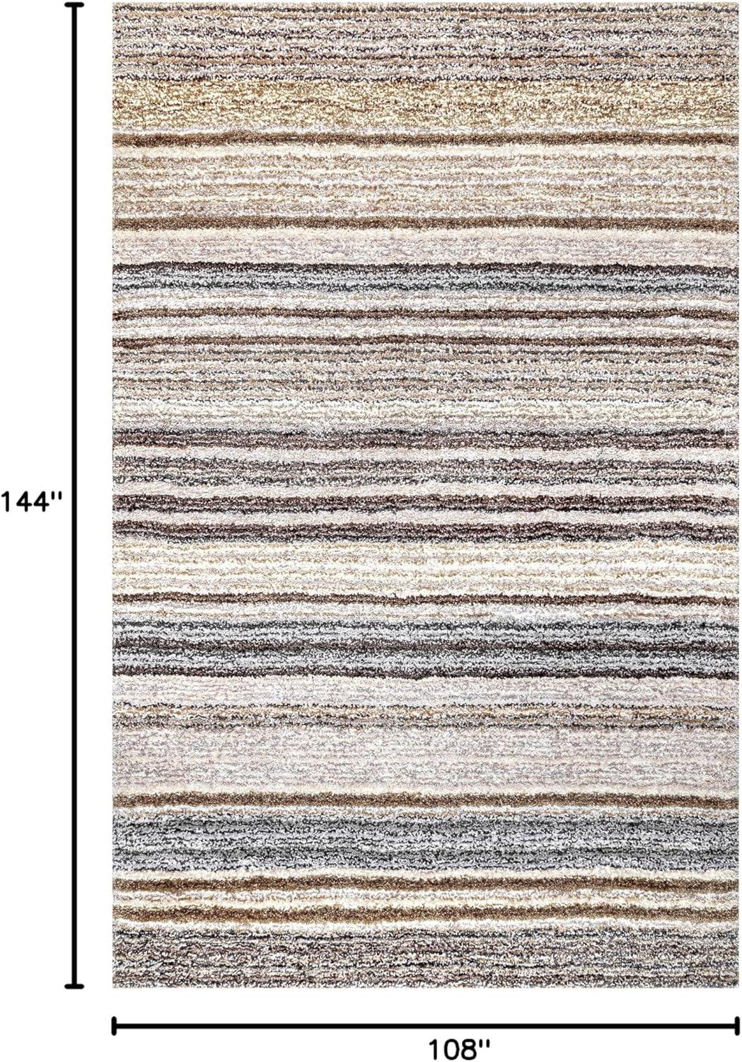9'x12' Drey Ombre Shag Area Rug Beige/Brown - nuLOOM: Contemporary Tufted Medium Pile Indoor Rug