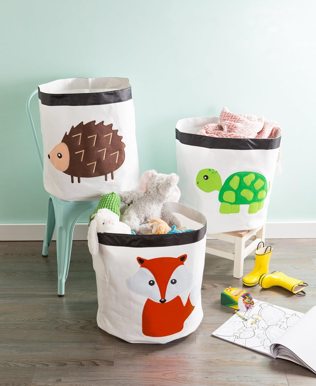 Hedgehog Themed Round Fabric Storage Bin