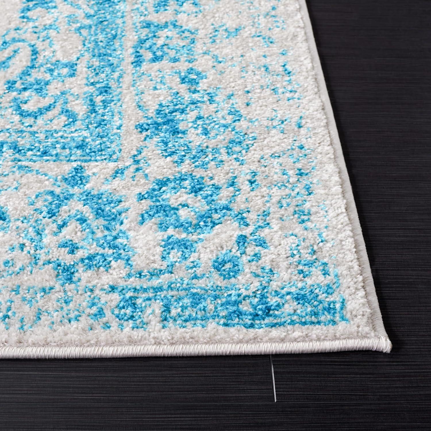 Adirondack ADR109 Machine Made Indoor Area Rug - Ivory/Teal - 5'-1"x7'-6" - Safavieh