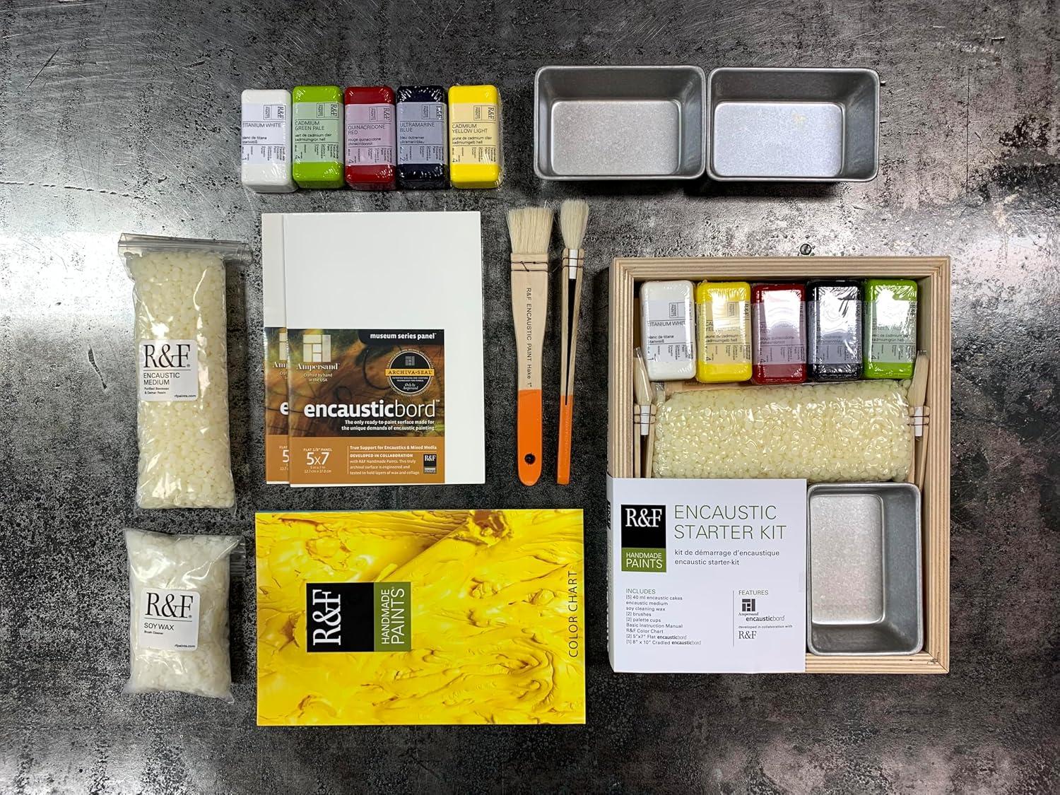 R&F Handmade Paints - Professional Encaustic Paint - Starter Kit, 14 Piece Set