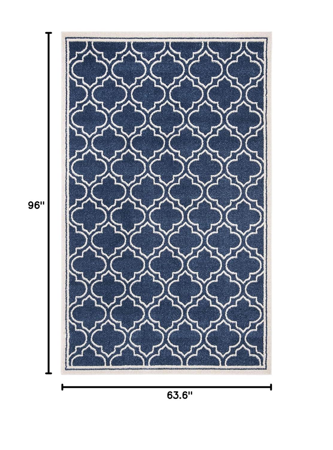 Amherst AMT412 Power Loomed Area Rug - Navy/Ivory - 5'3"x8' - Safavieh.