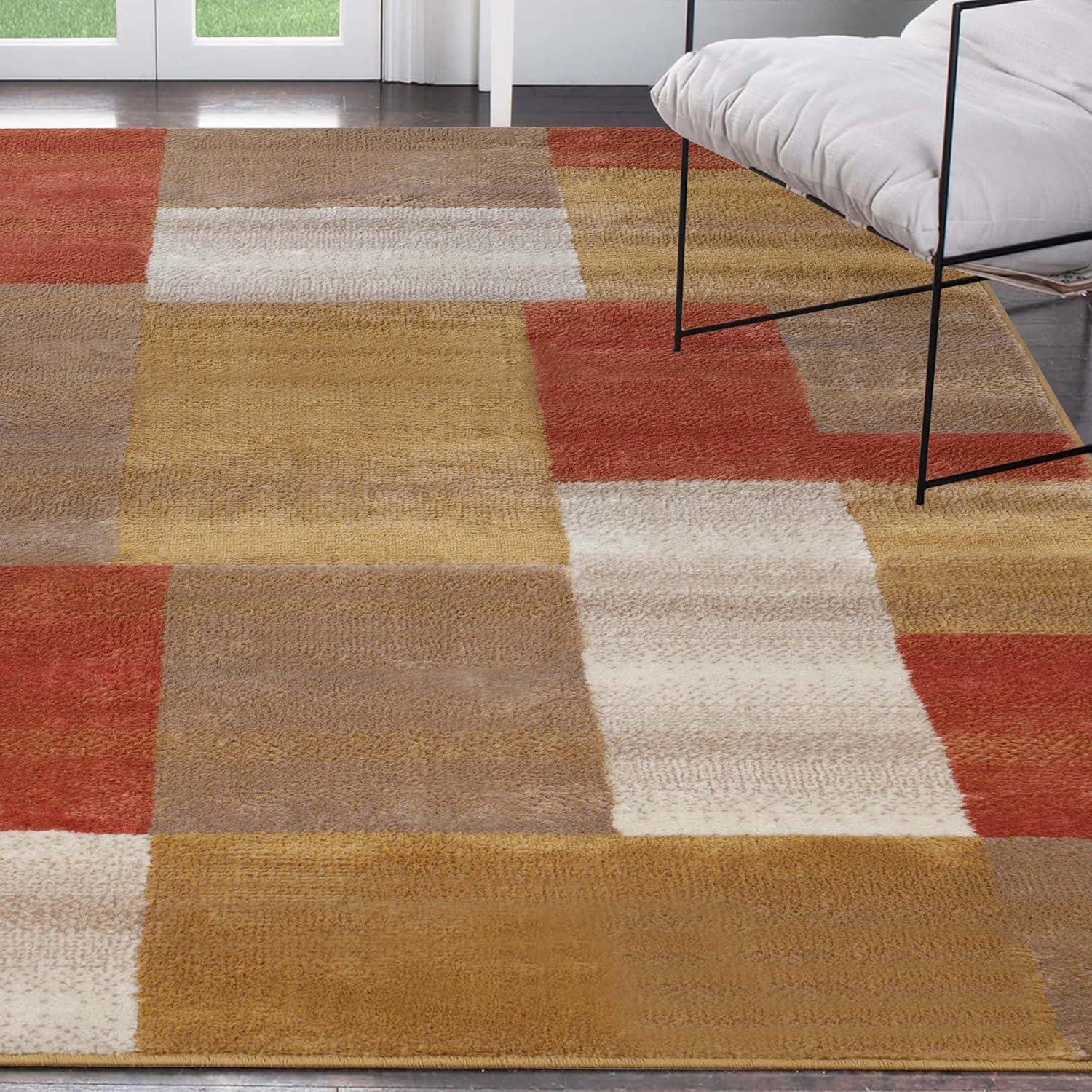 Ginger Geometric Patchwork Indoor Area Rug 8' x 10'