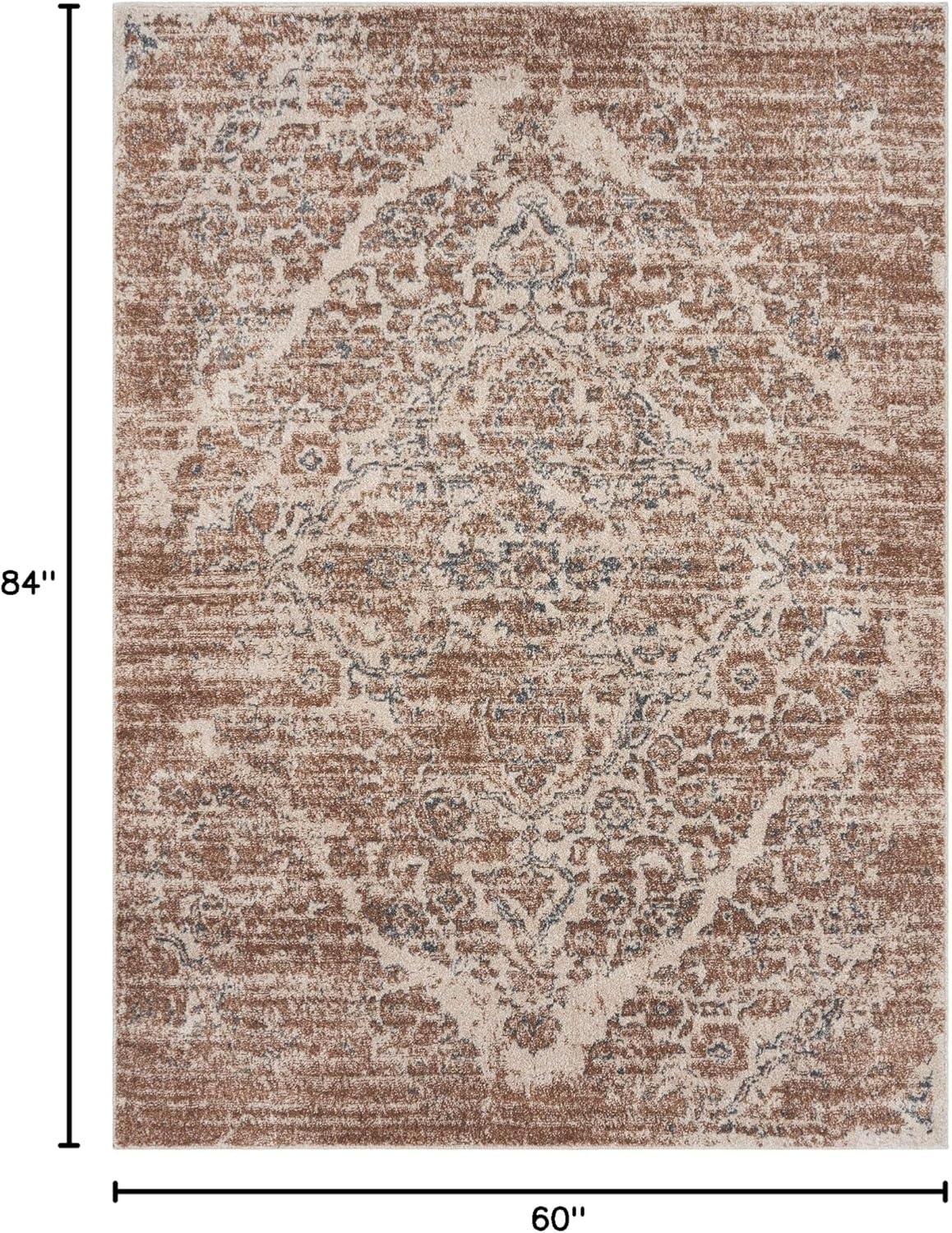 Luxe Weavers Victoria Collection Beige 5x7 Floral Area Rug