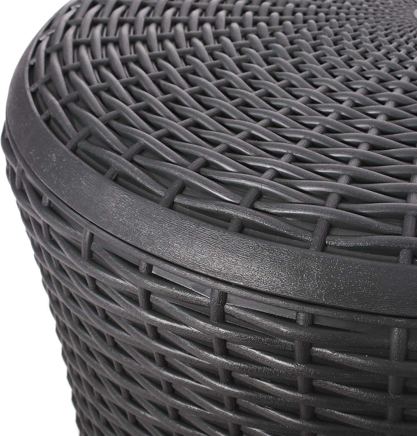 Olivo Patio Faux Wicker Patio Table - Dark Gray - Christopher Knight Home
