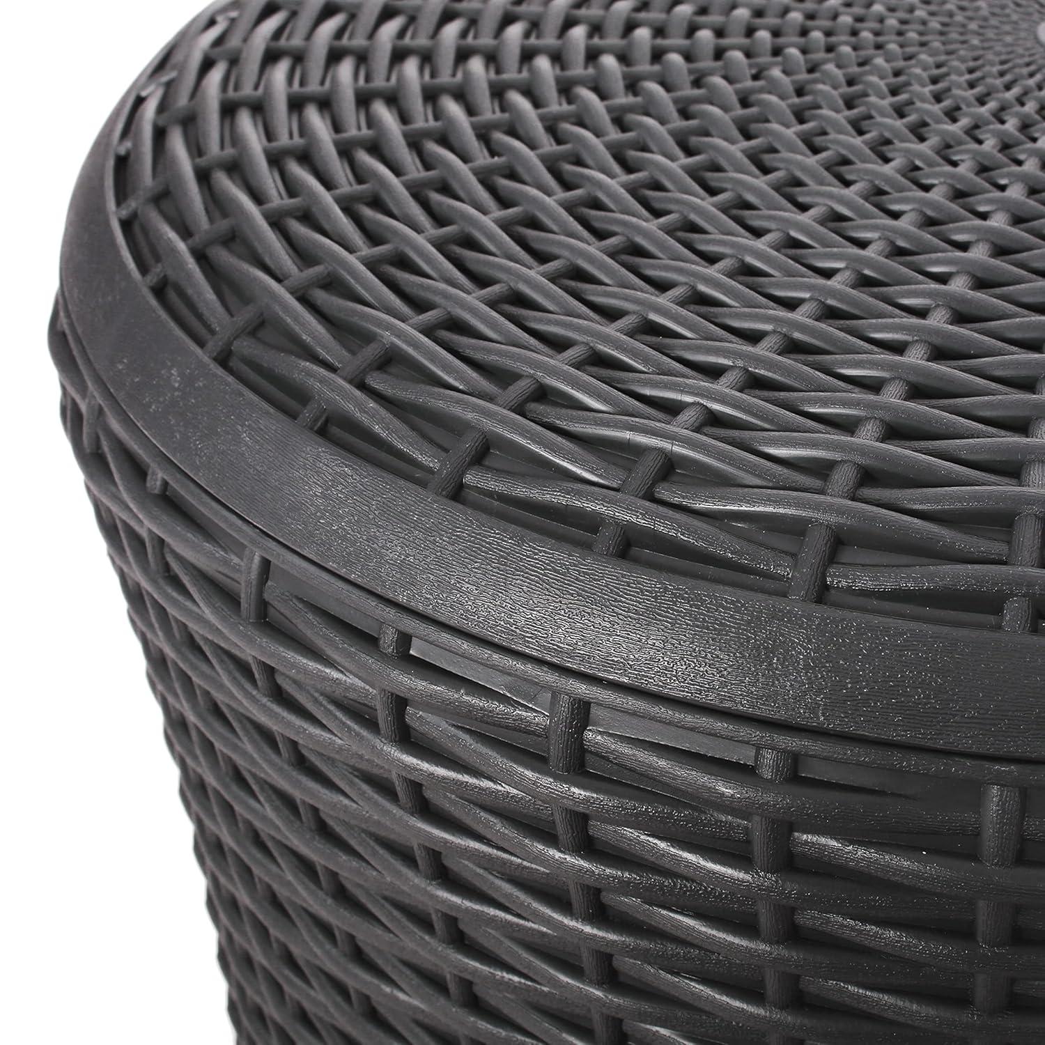 Olivo Patio Faux Wicker Patio Table - Dark Gray - Christopher Knight Home
