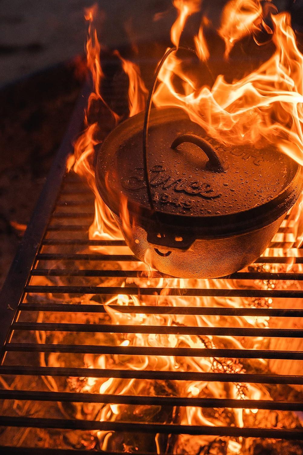 Pre-Seasoned 4 QT Cast Iron Dutch Oven with Lid