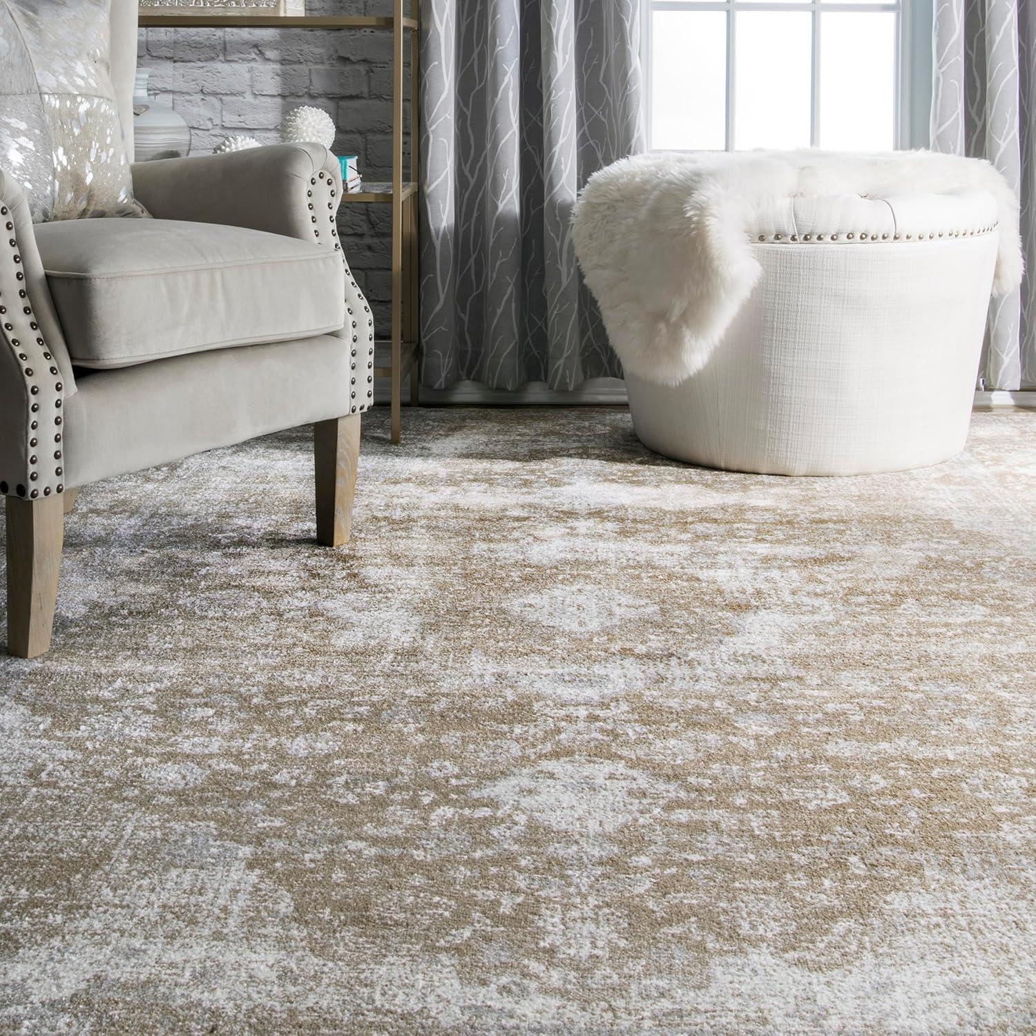 Nuloom Verona Oriental/Persian 5x7 Indoor Area Rug for Living Room Bedroom Dining Room Kitchen, Brown/Off White