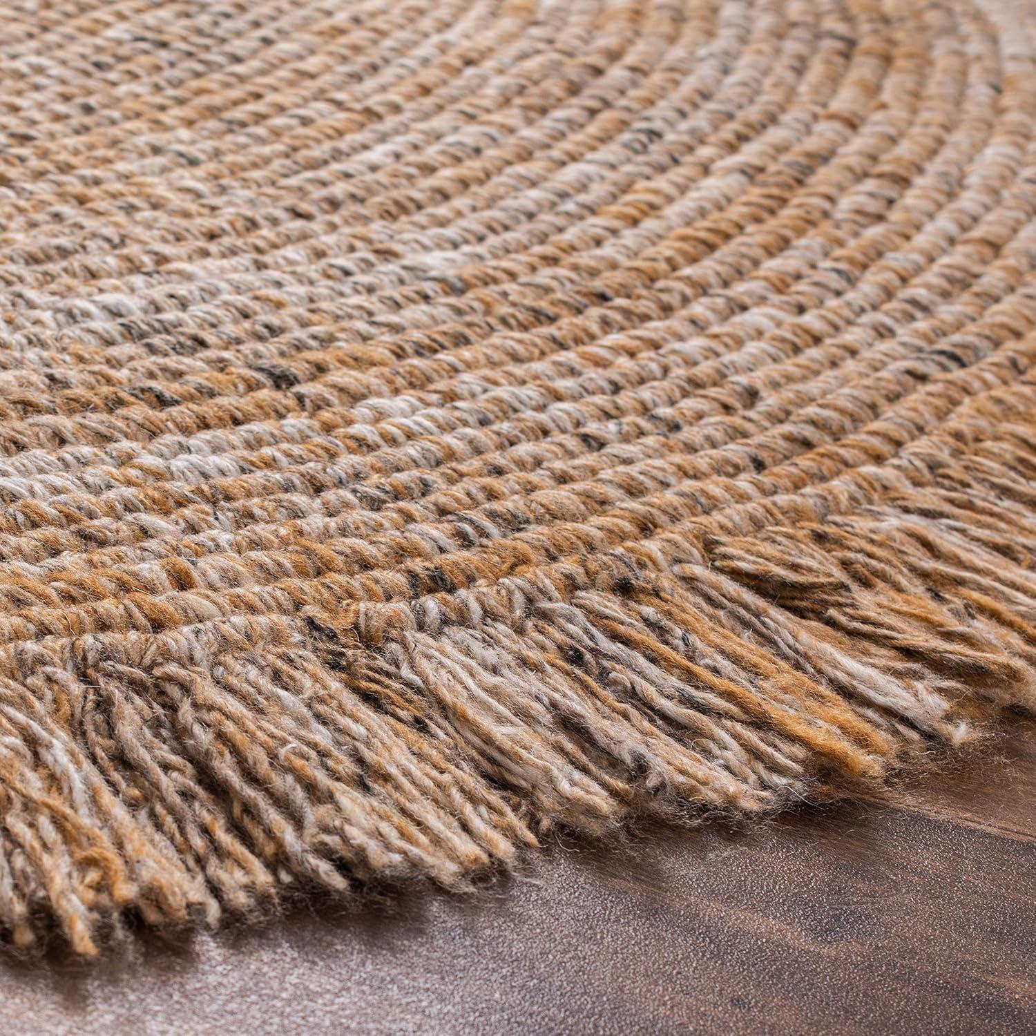 SAFAVIEH Braided Isador Confetti Fringe Area Rug, Natural, 3' x 3' Round