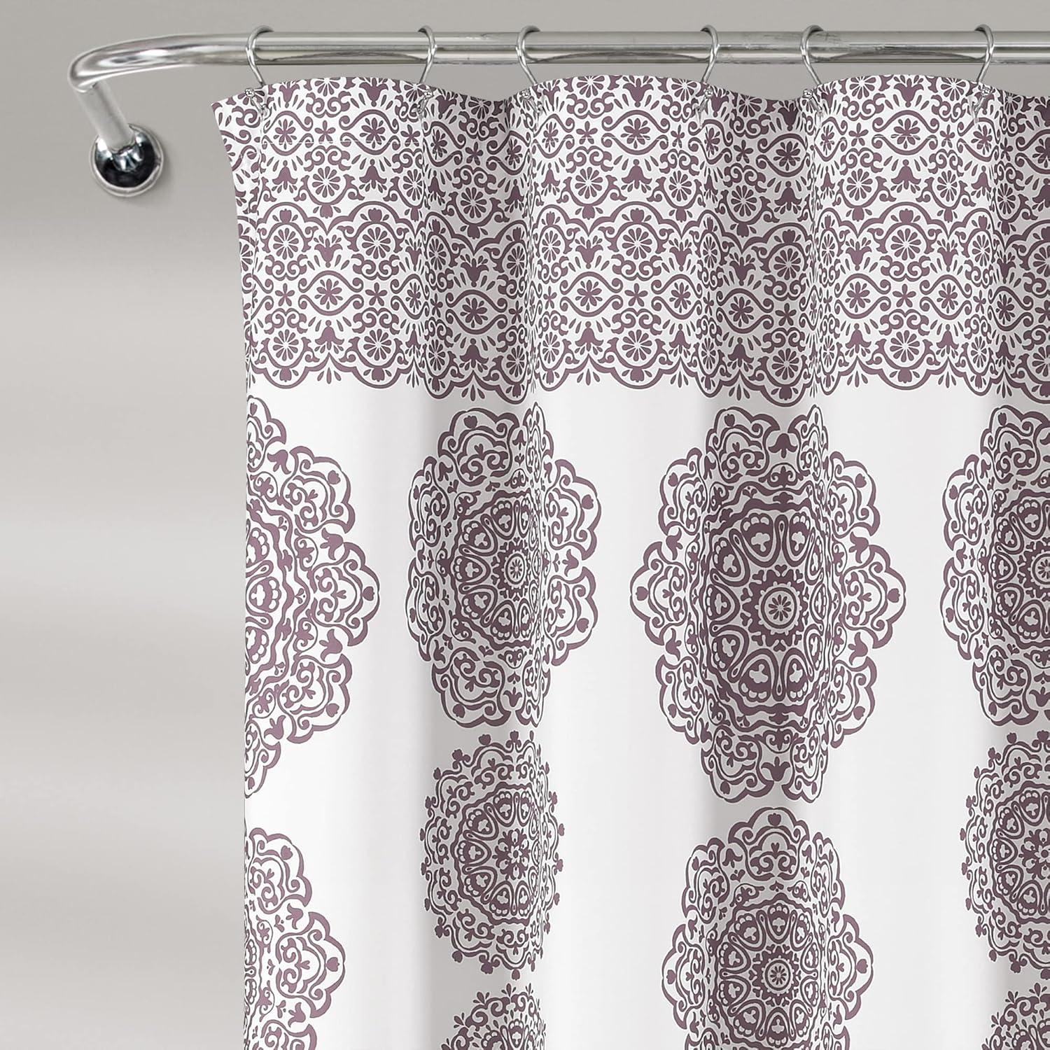 Lush Decor Stripe Medallion Shower Curtain