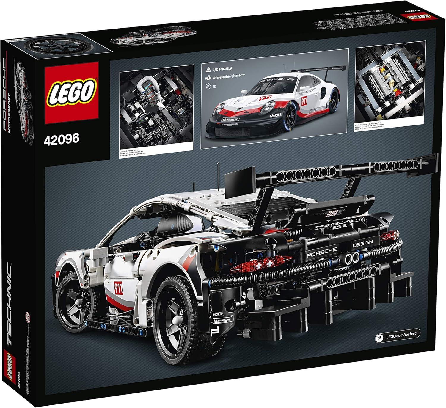 LEGO Technic Porsche 911 RSR Race Car Model Building Kit 42096, Advanced Replica, Exclusive Collectible Set, Gift for Kids, Boys & Girls