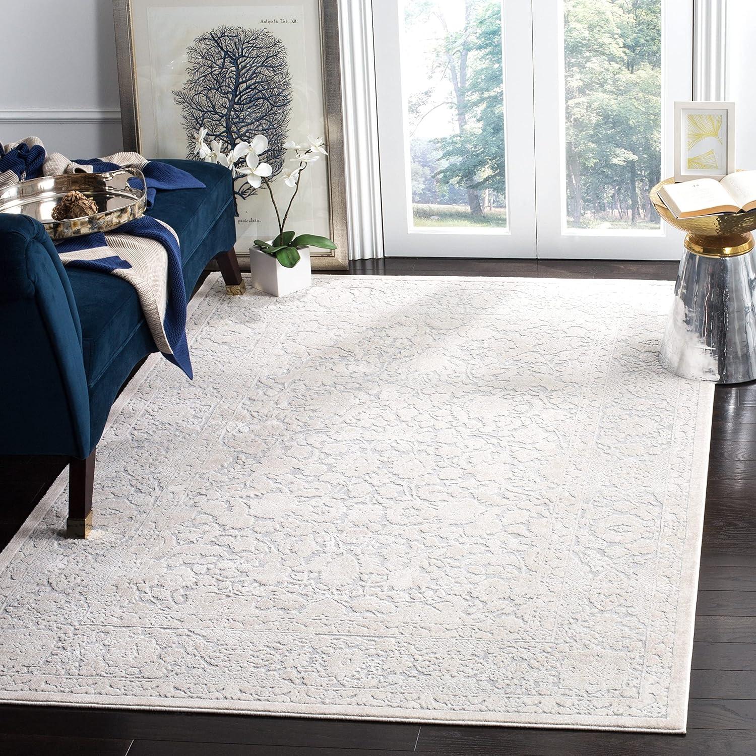 Reflection RFT667 Power Loomed Runner Rug - Light Grey/Cream - 2'3"x6' - Safavieh.