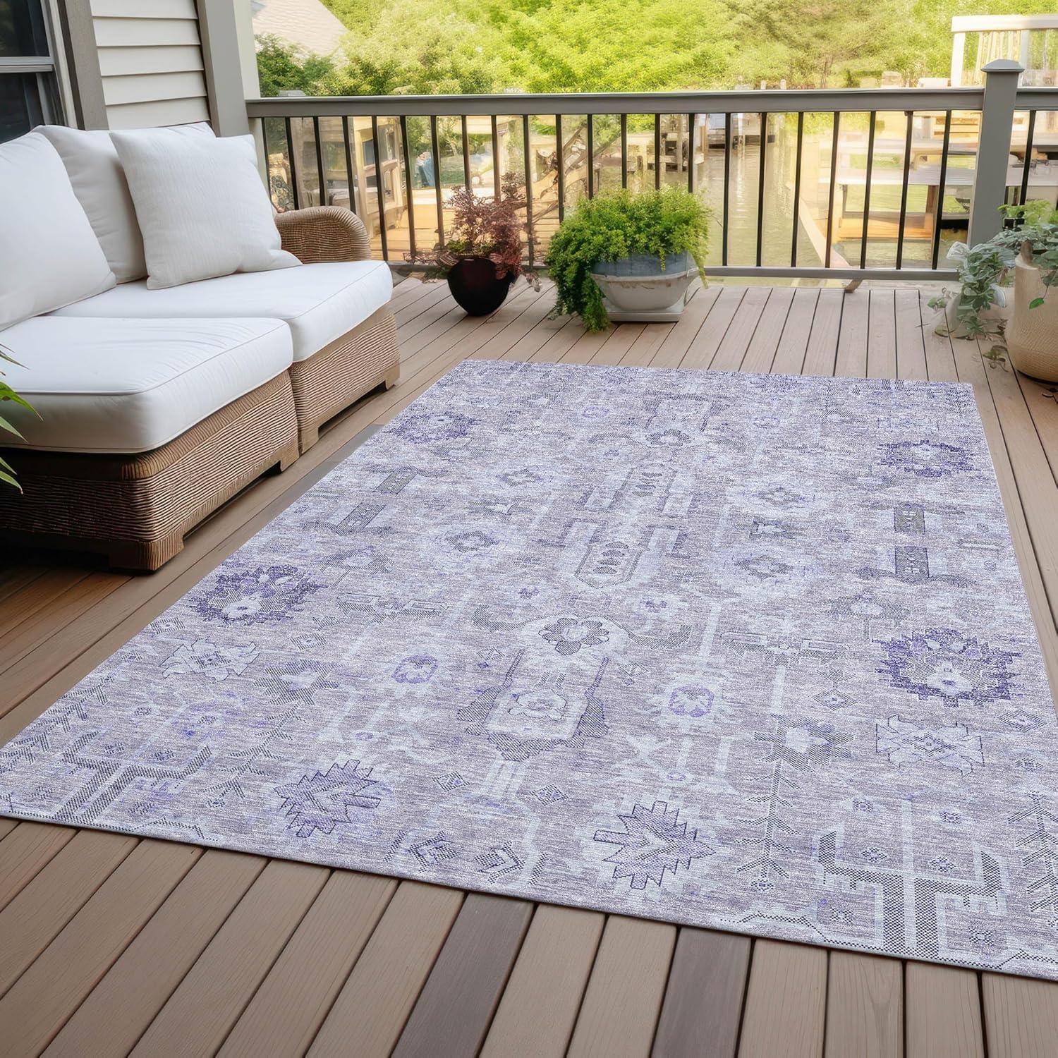 Addison Rugs Chantille ACN697 Lavender 3' x 5' Indoor Outdoor Area Rug, Easy Clean, Machine Washable, Non Shedding, Bedroom, Entry, Living Room, Dining Room, Kitchen, Patio Rug