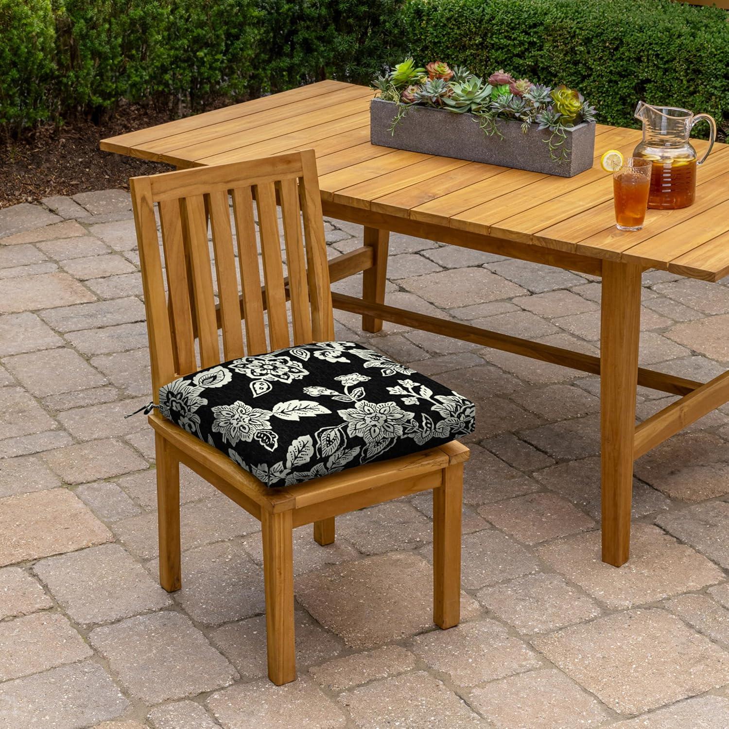 Arden Selections Plush Modern Tufted Adirondack Chair Cushion, 20 x 20, Rain-Proof, Fade Resistant, Tufted Seat Cushion for Adirondack, Rocking and Dining Chairs 20 x 20, Ashland Black Jacobean