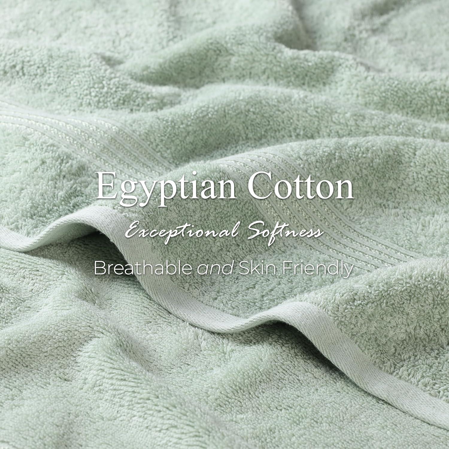 Superior Egyptian Cotton Absorbent 8-Piece Sage Towel Set