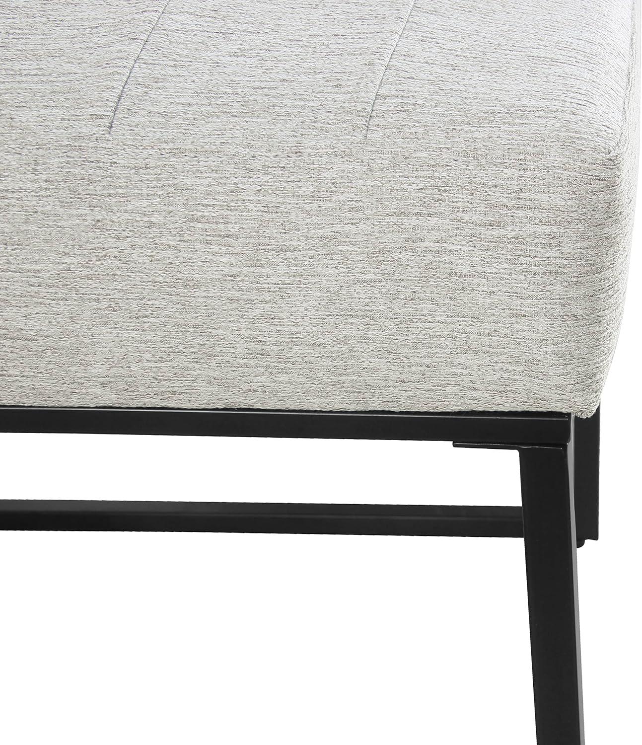 Channeled Metal Dining Chair: HomePop Modern Espresso Legs, Polyester Upholstery, 250lb Capacity