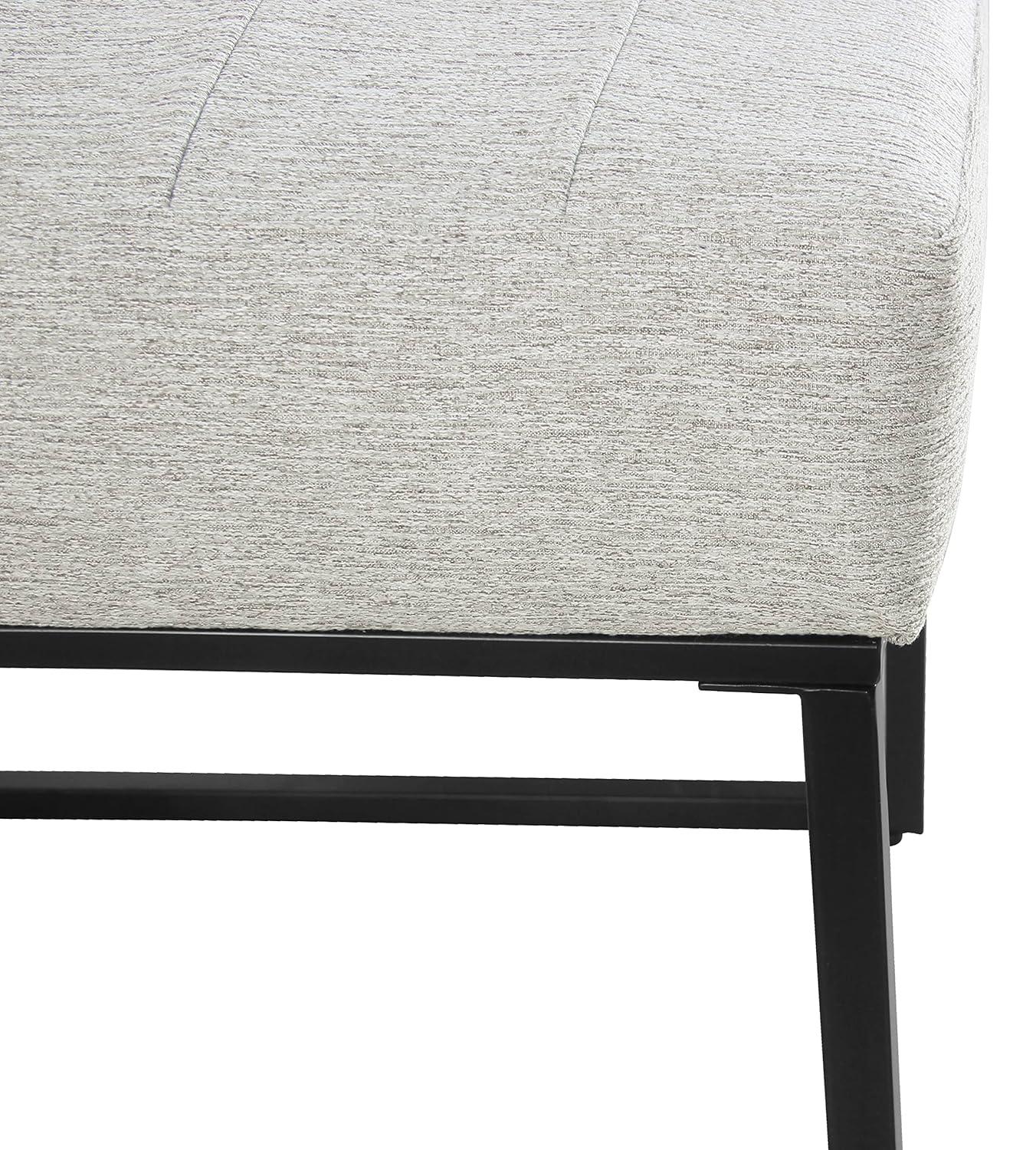 Channeled Metal Dining Chair: HomePop Modern Espresso Legs, Polyester Upholstery, 250lb Capacity