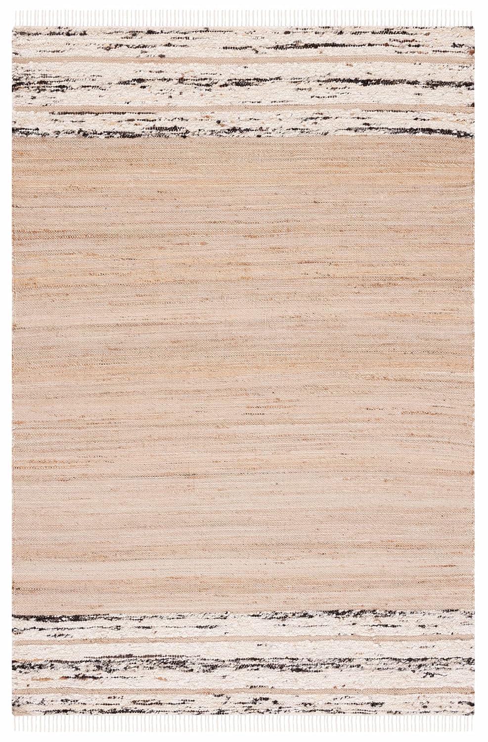 Natura NAT871 Hand Woven Area Rug - Natural/Black - 5'x8' - Safavieh.