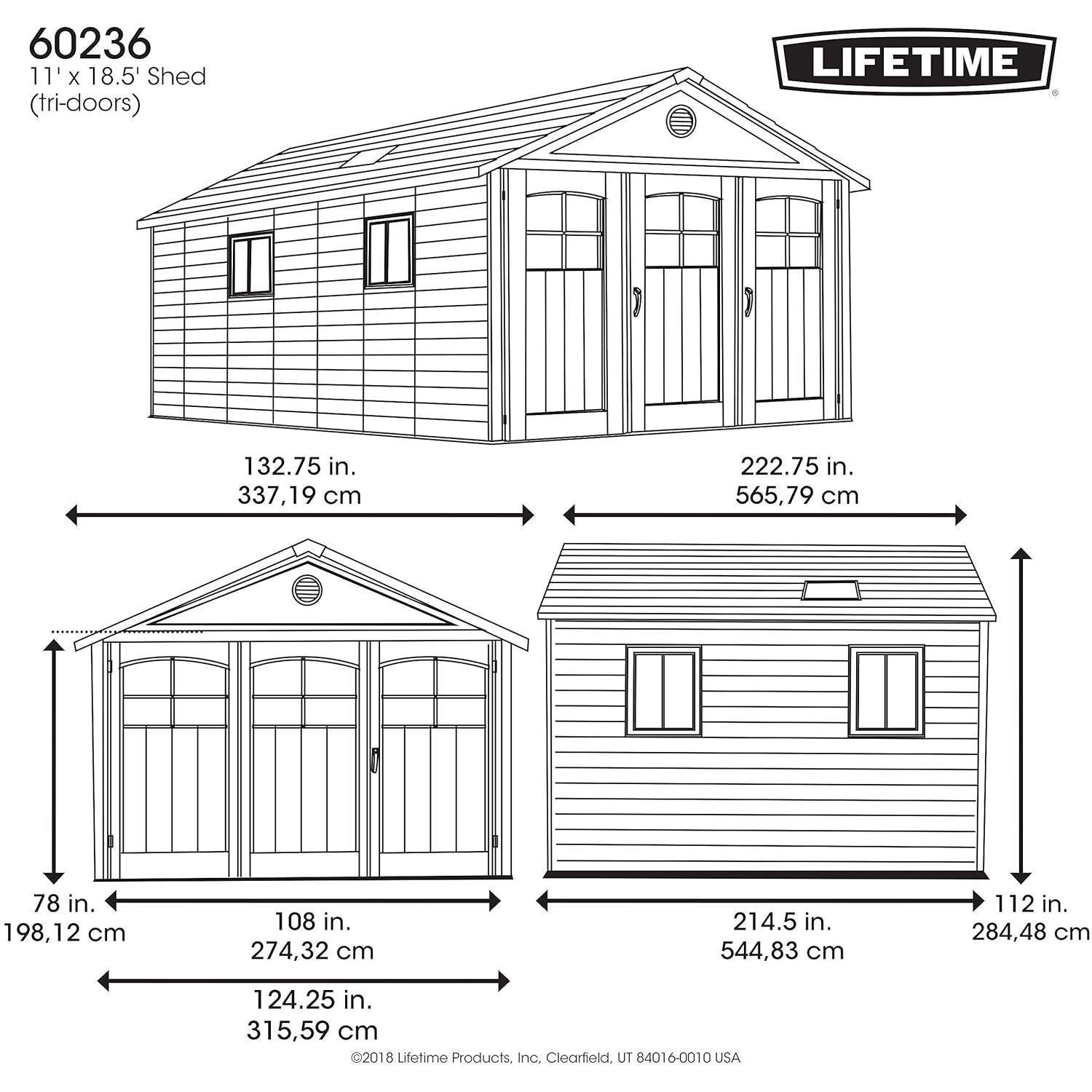 Lifetime LIFETIME 11 Ft. X 18.5 Ft. Outdoor Storage Shed