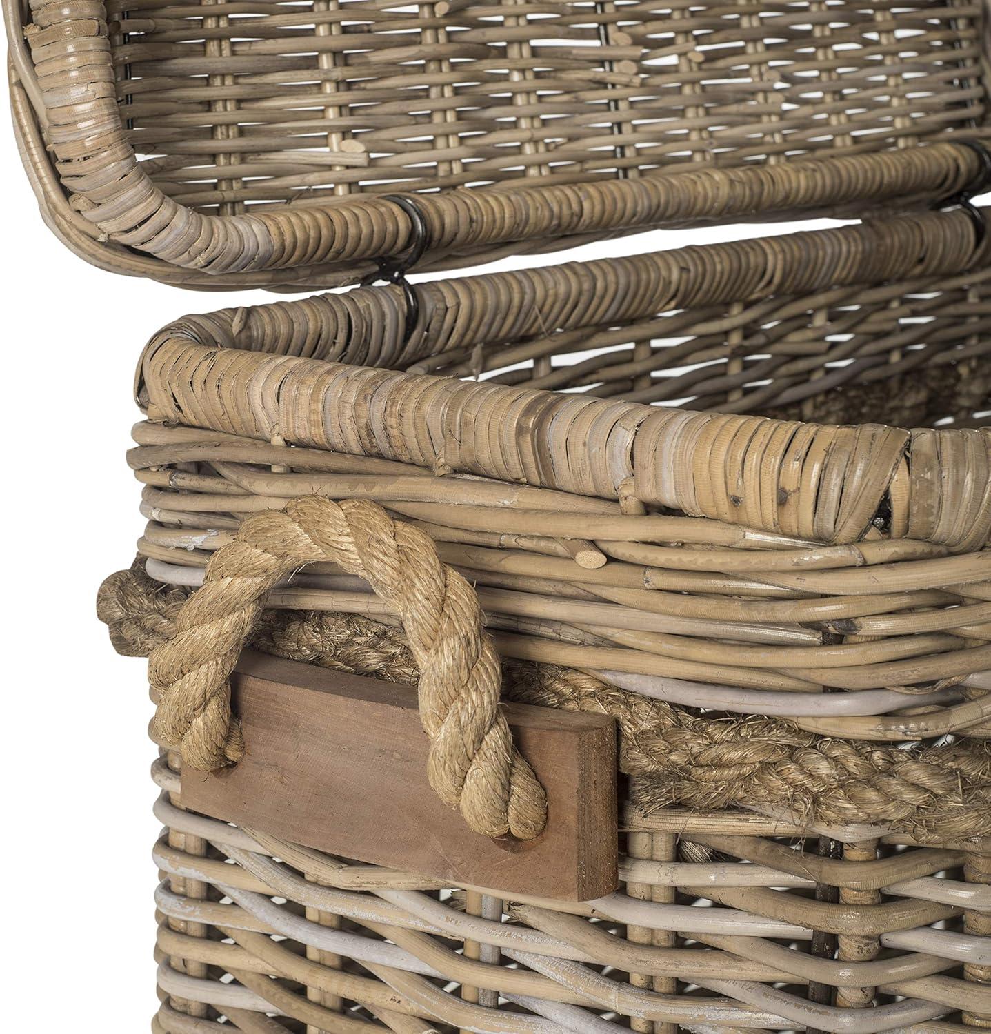 SAFAVIEH Sidonie Wicker Storage Hamper Grey