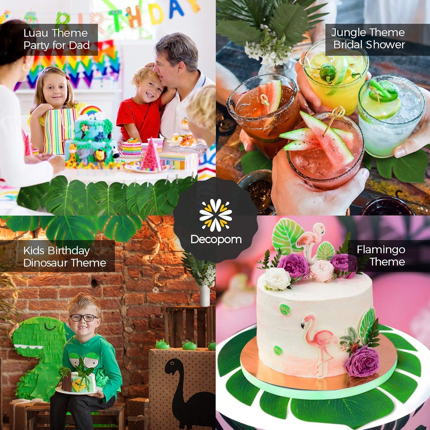 Large Green Artificial Palm Leaf Arrangement for Tabletop Centerpiece