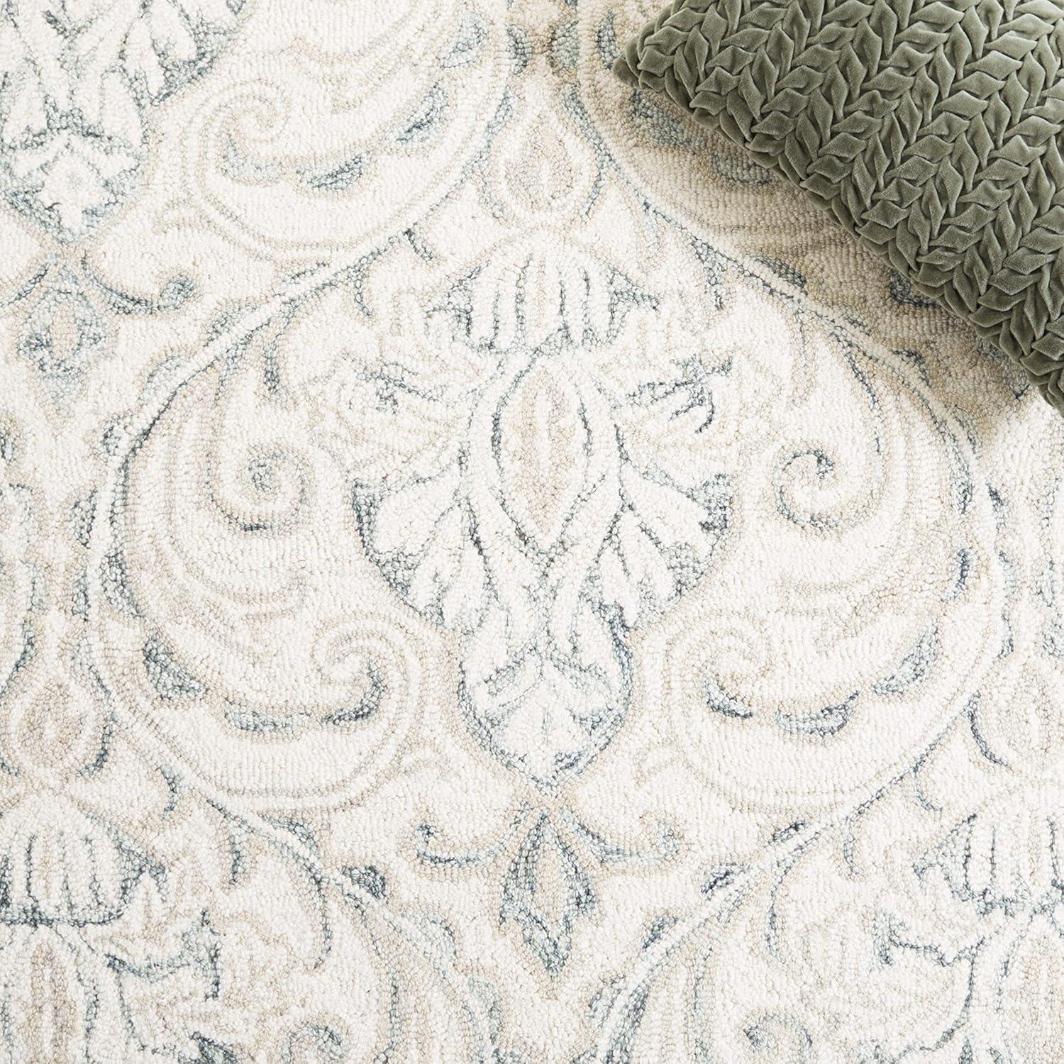 Micro-Loop MLP532 Hand Tufted Indoor Runner Rug - Ivory/Grey - 2'3"x11' - Safavieh