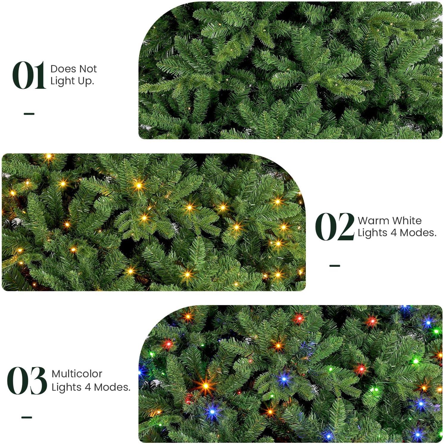 OasisCraft 6.5ft Pre-Lit Snow Flocked Christmas Tree with 350 Light, Artificial Pine Xmas Tree
