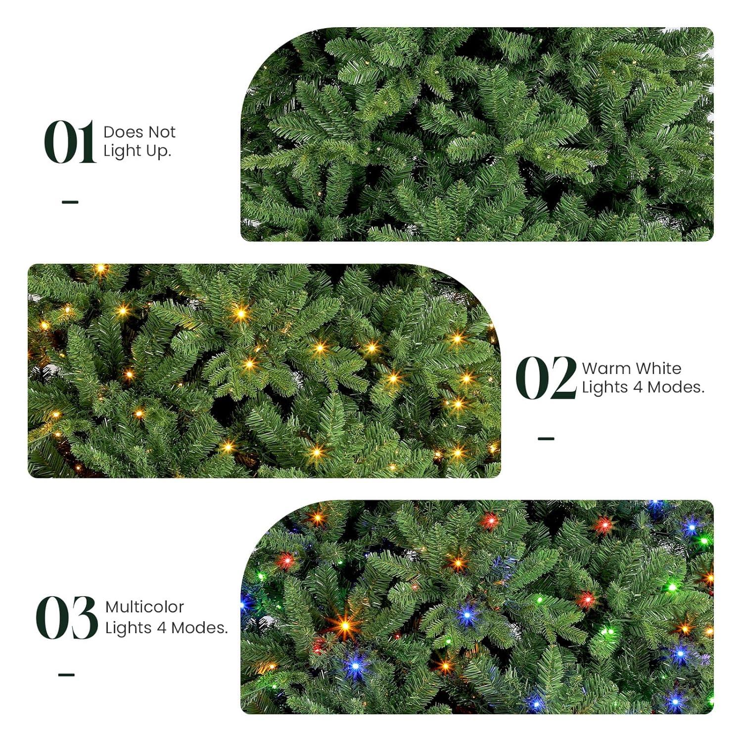 OasisCraft 6.5ft Pre-Lit Snow Flocked Christmas Tree with 350 Light, Artificial Pine Xmas Tree