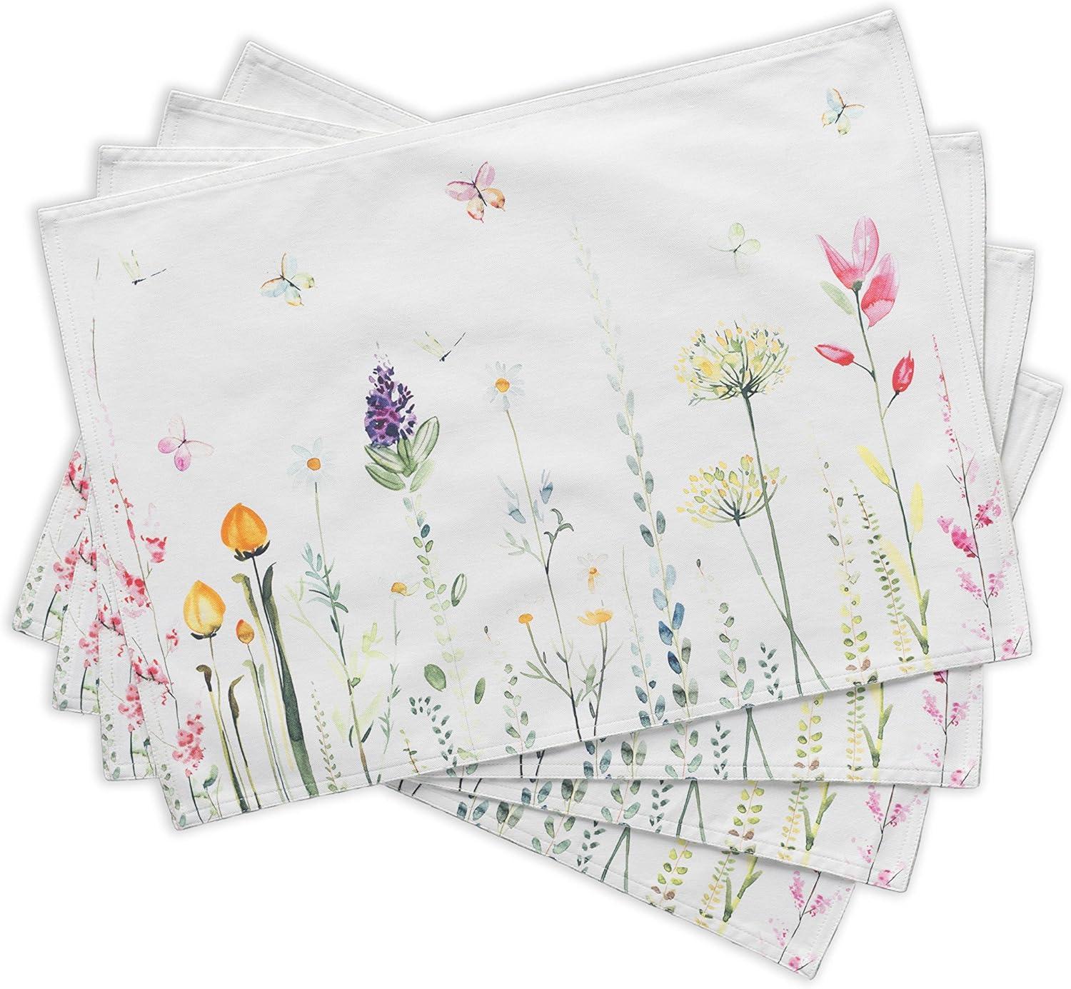 Botanical Fresh 13'' Cotton Floral Placemats Set of 4