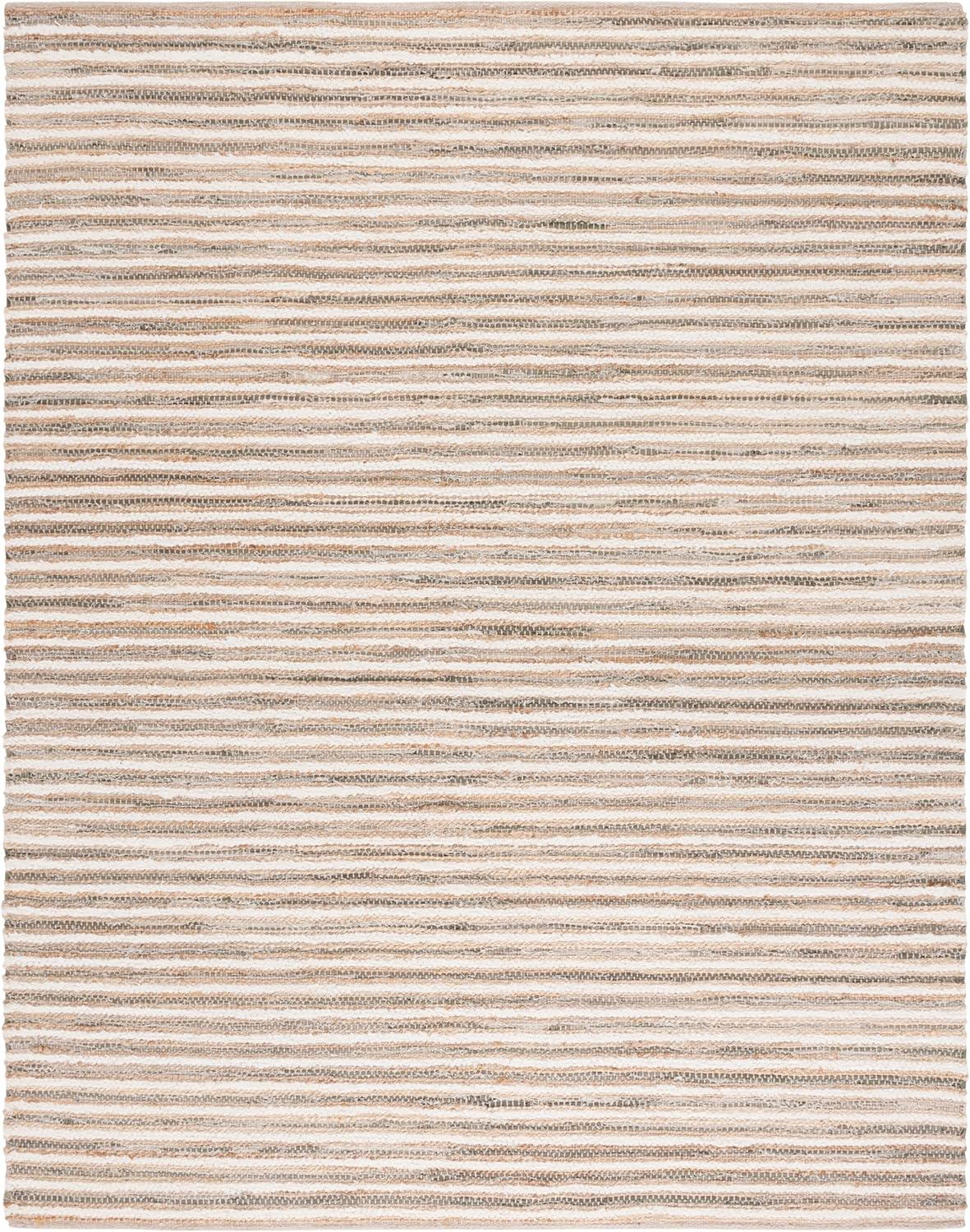 Cape Cod CAP151 Handmade Woven Area Rug - Natural/Green - 8' X 10' - Safavieh