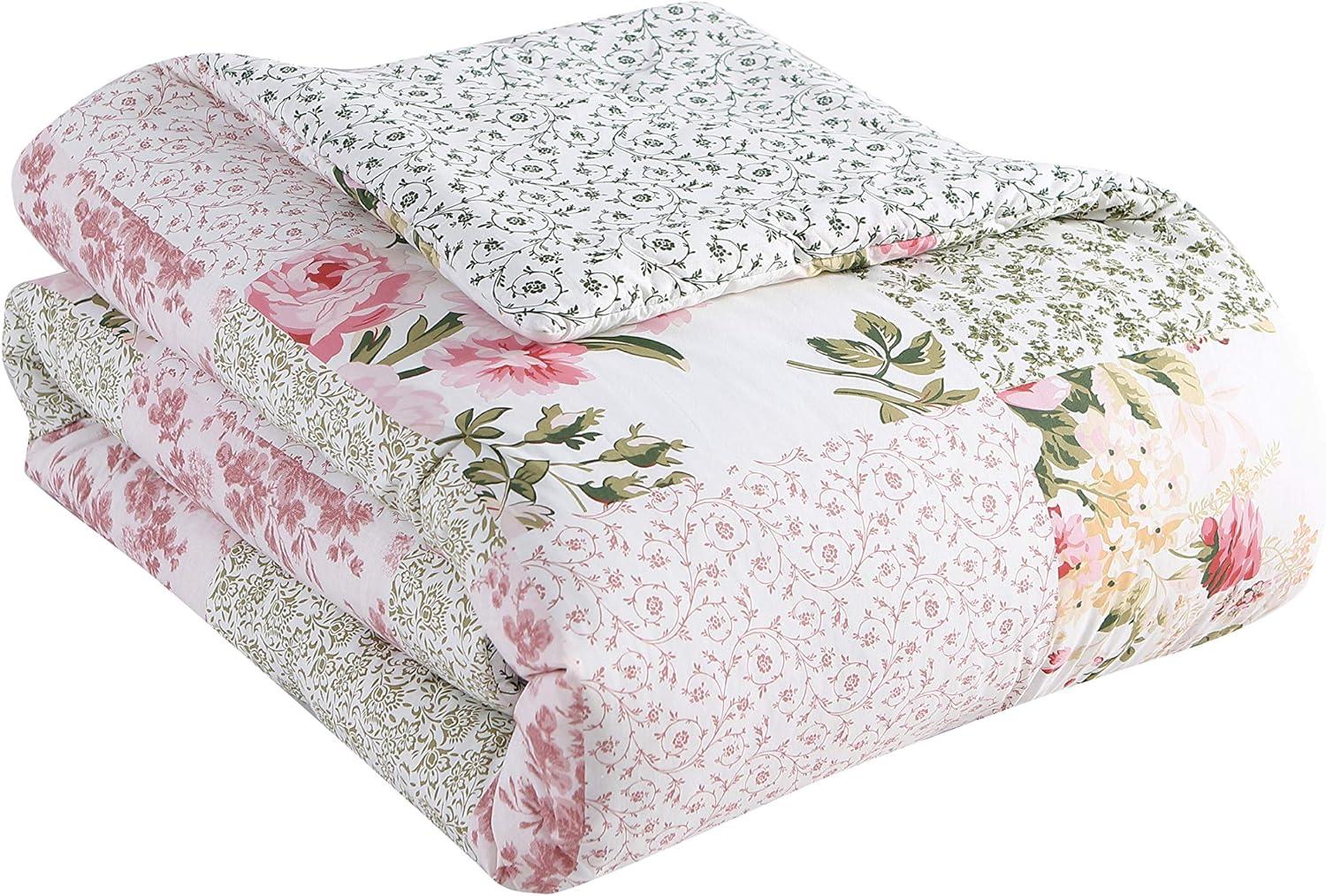 Laura Ashley Ailyn Cotton Pink Comforter Bonus Set