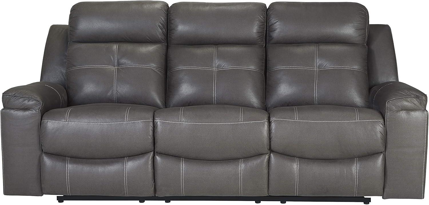 Jesolo Dark Gray Faux Leather Manual Reclining Sofa