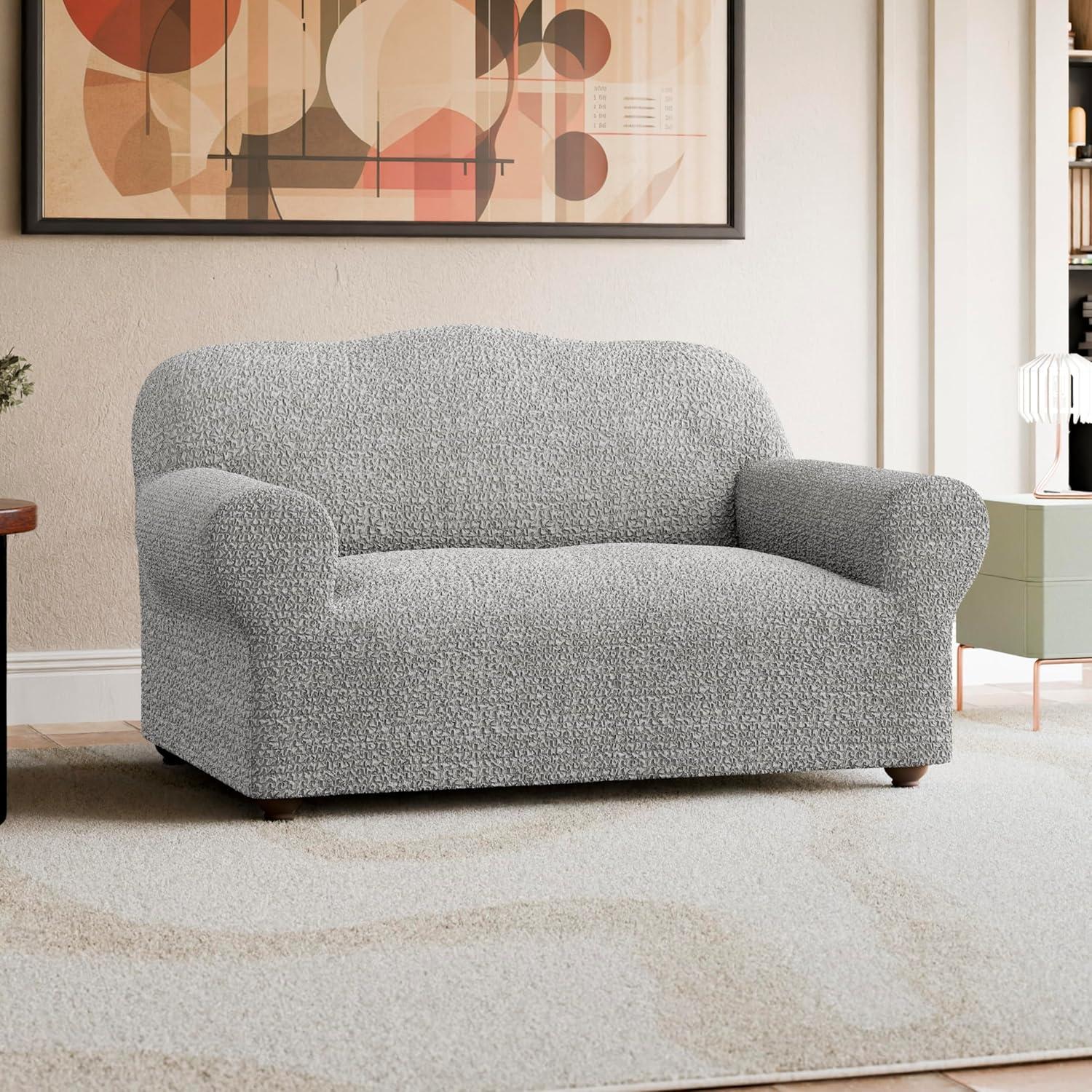 Stretchy Slipcover for Loveseat Sofa - Italian Style & Premium Quality - Mille Righe Collection